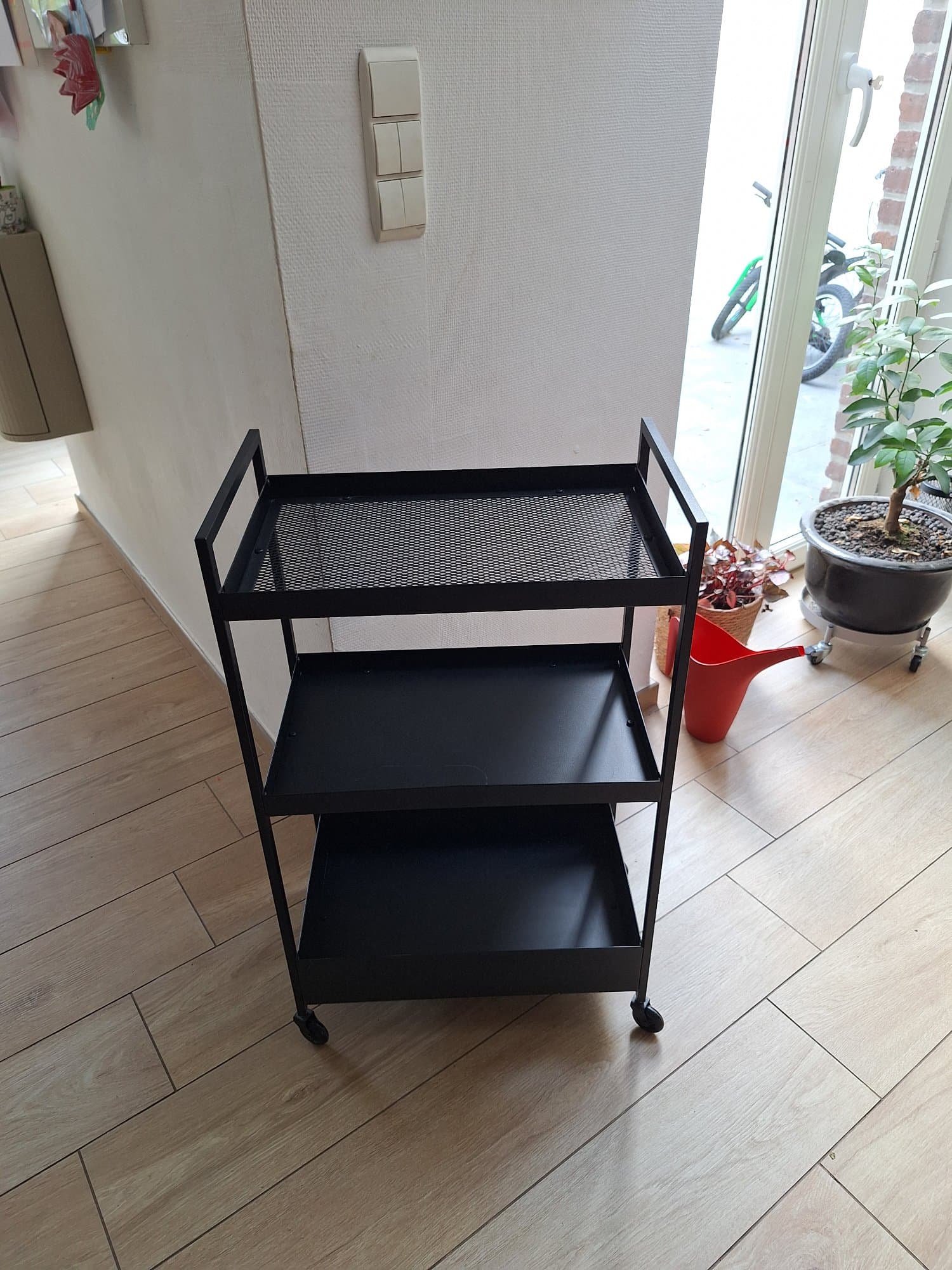 NISSAFORS trolley, black, 50.5x30x83 cm