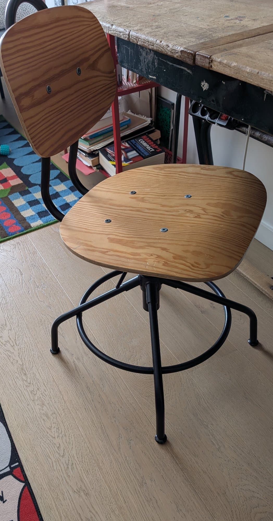 KULLABERG swivel chair, pine/black