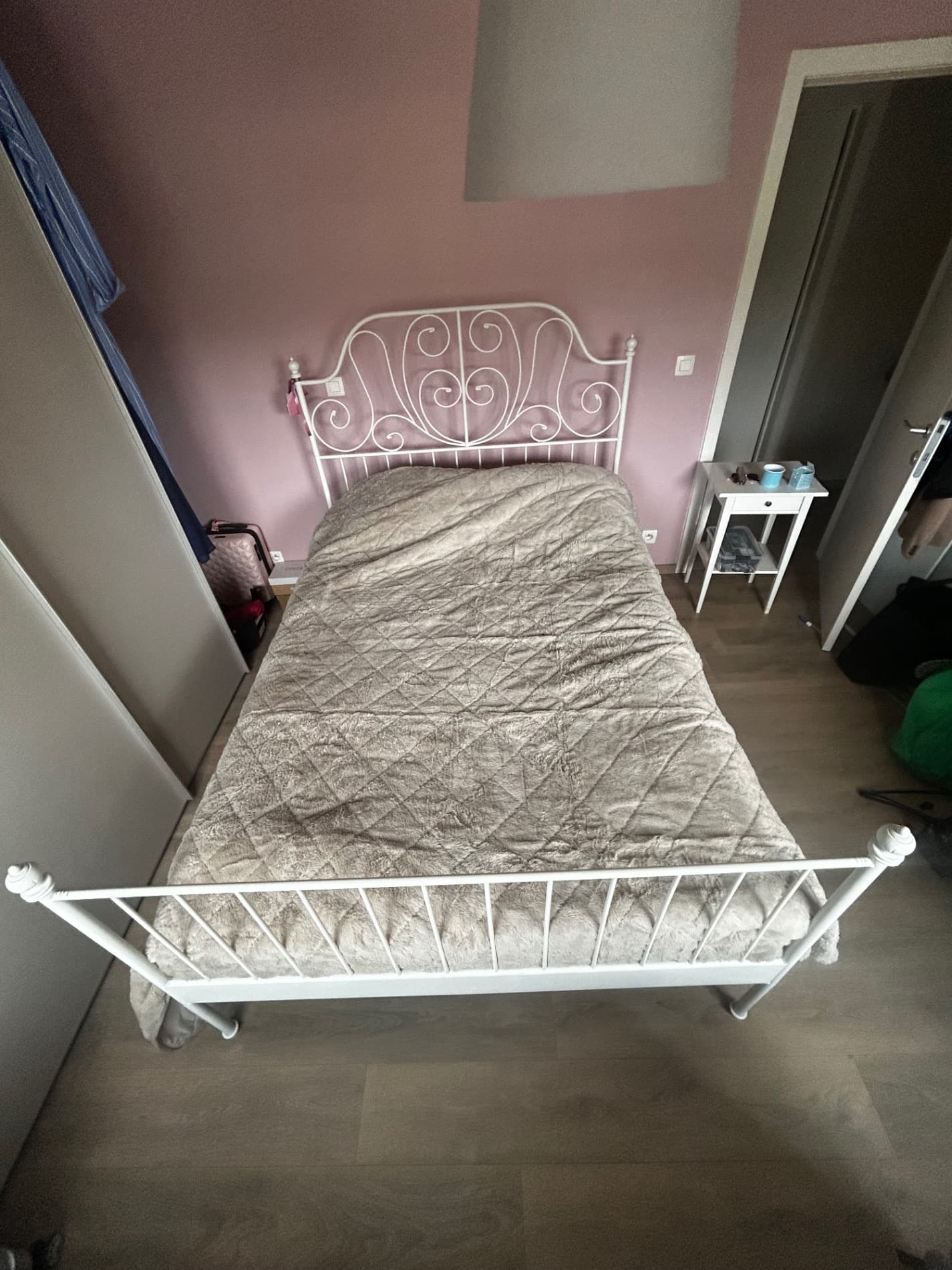 LEIRVIK bedframe, wit