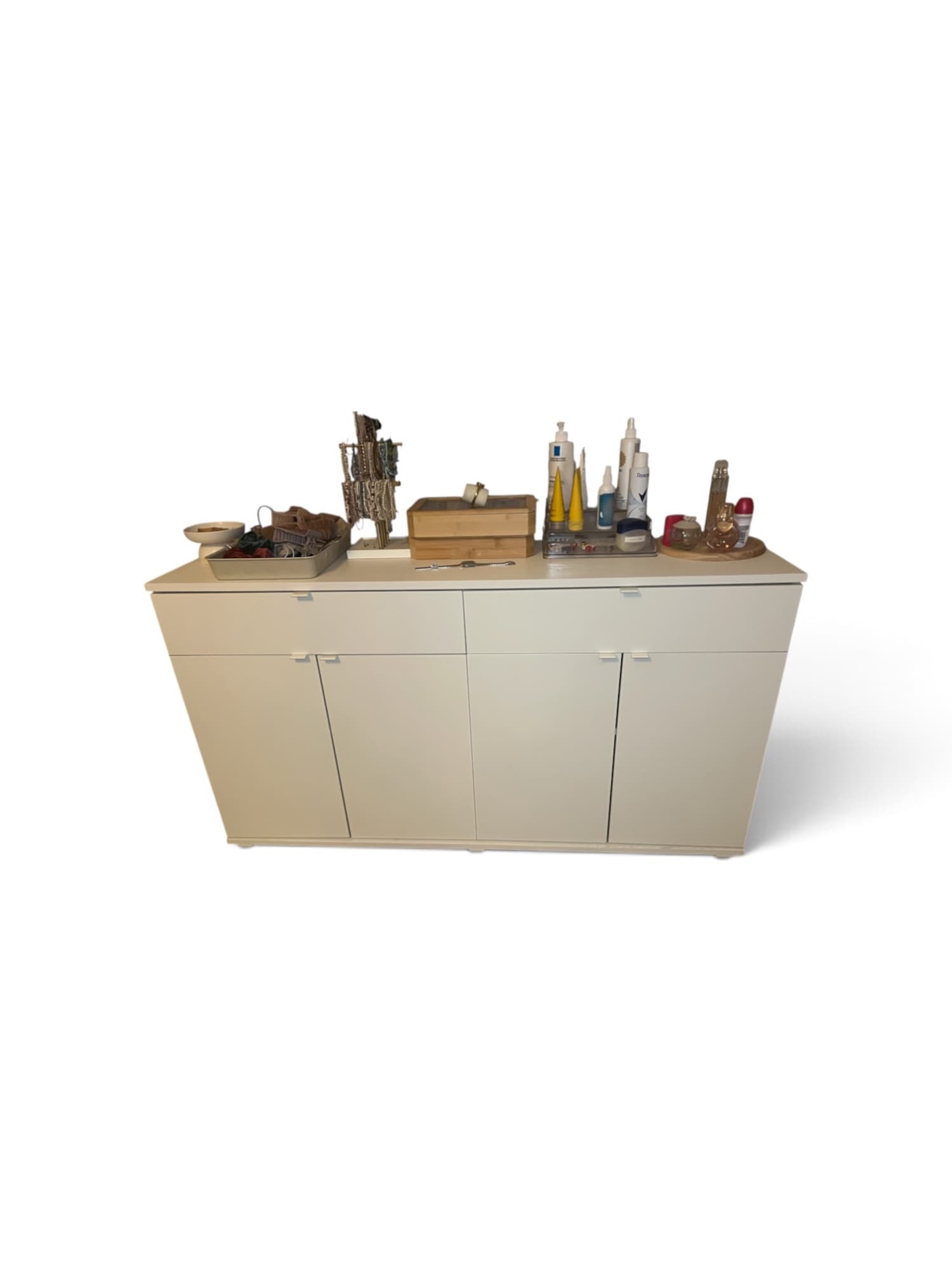 VIHALS buffetkast, wit, 140x37x75 cm