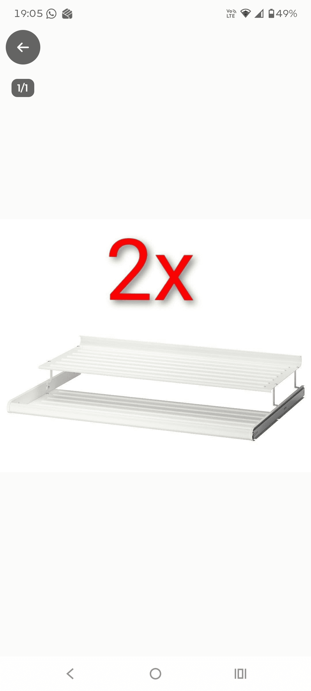 KOMPLEMENT pull-out shoe shelf, white, 100x58 cm