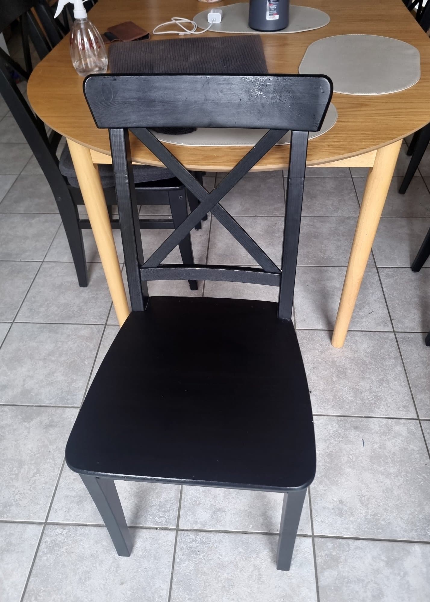 ROSENTORP 8 CHAISES chaise, noir