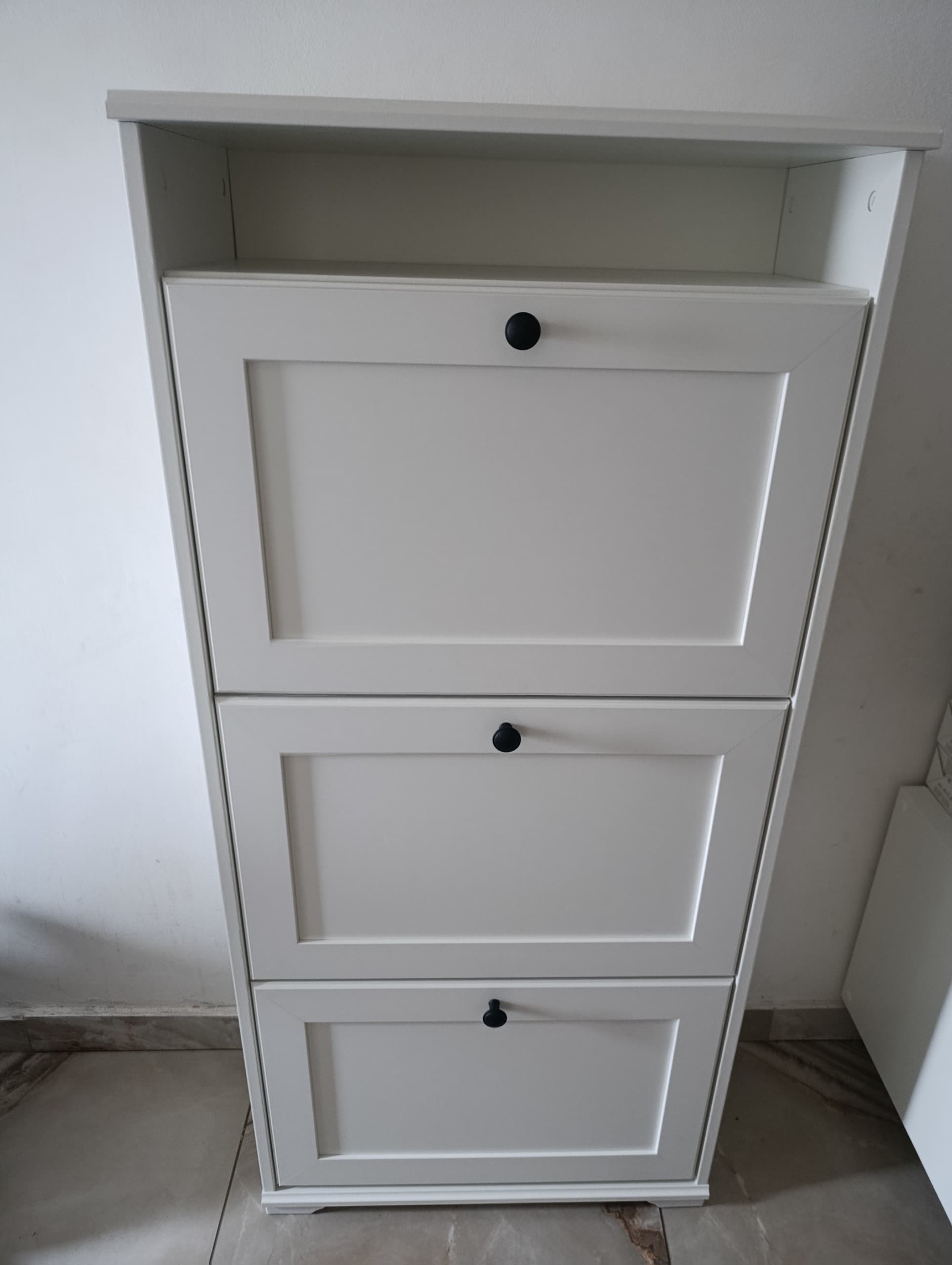 BRUSALI armoire à chaussures 3 casiers, blanc, 61x30x130 cm