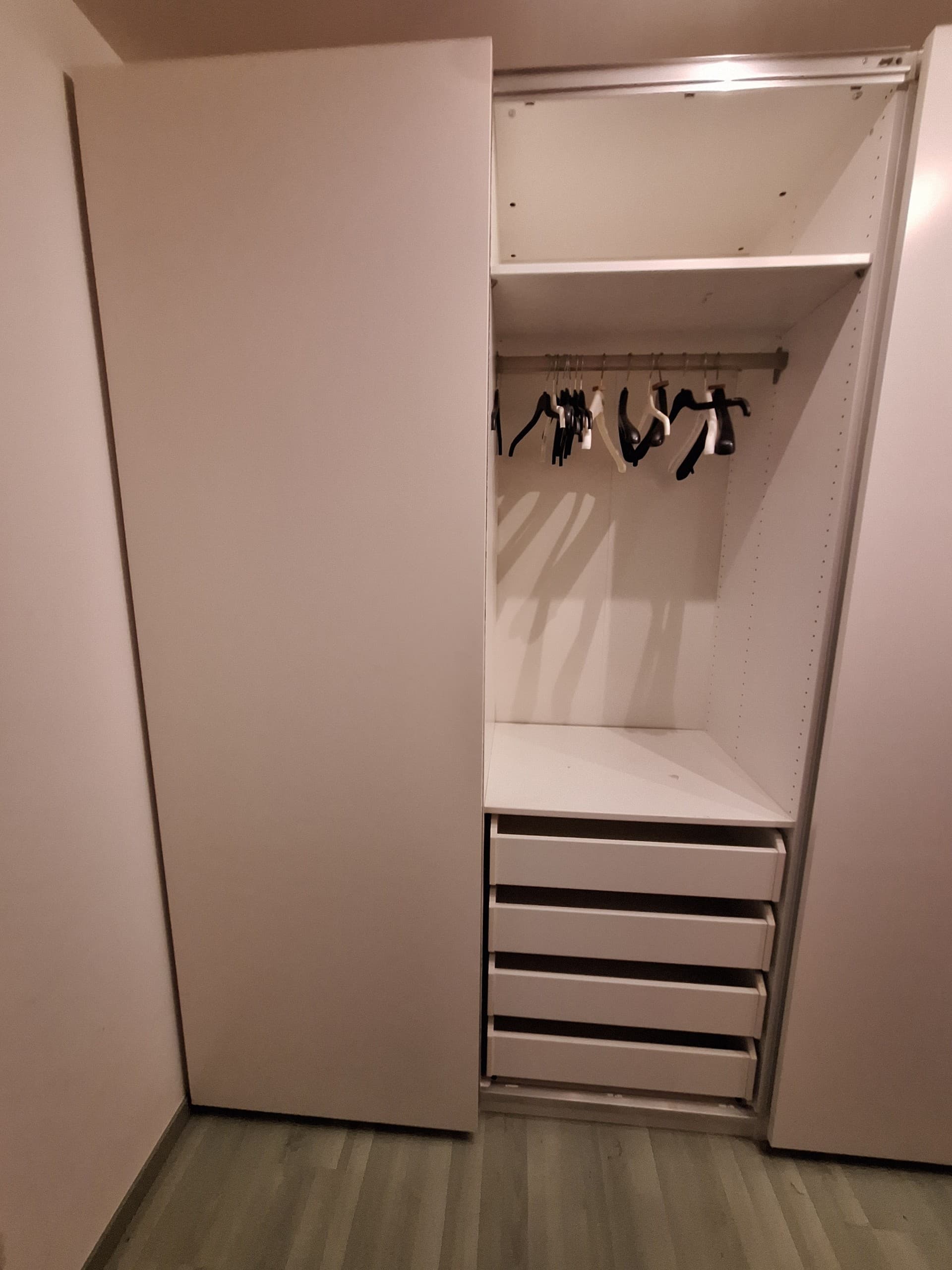 PAX / HASVIK kledingkastcombinatie, wit/wit, 150x66x236 cm