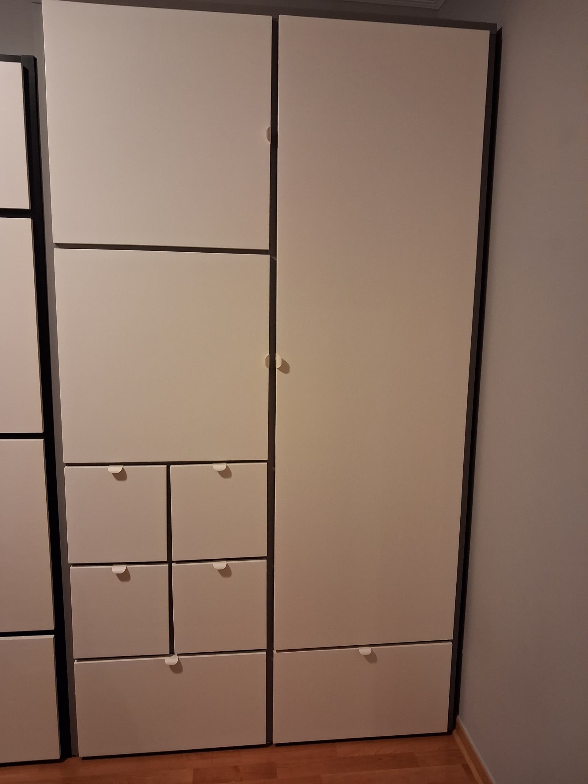 VISTHUS armoire-penderie, gris/blanc, 122x59x216 cm