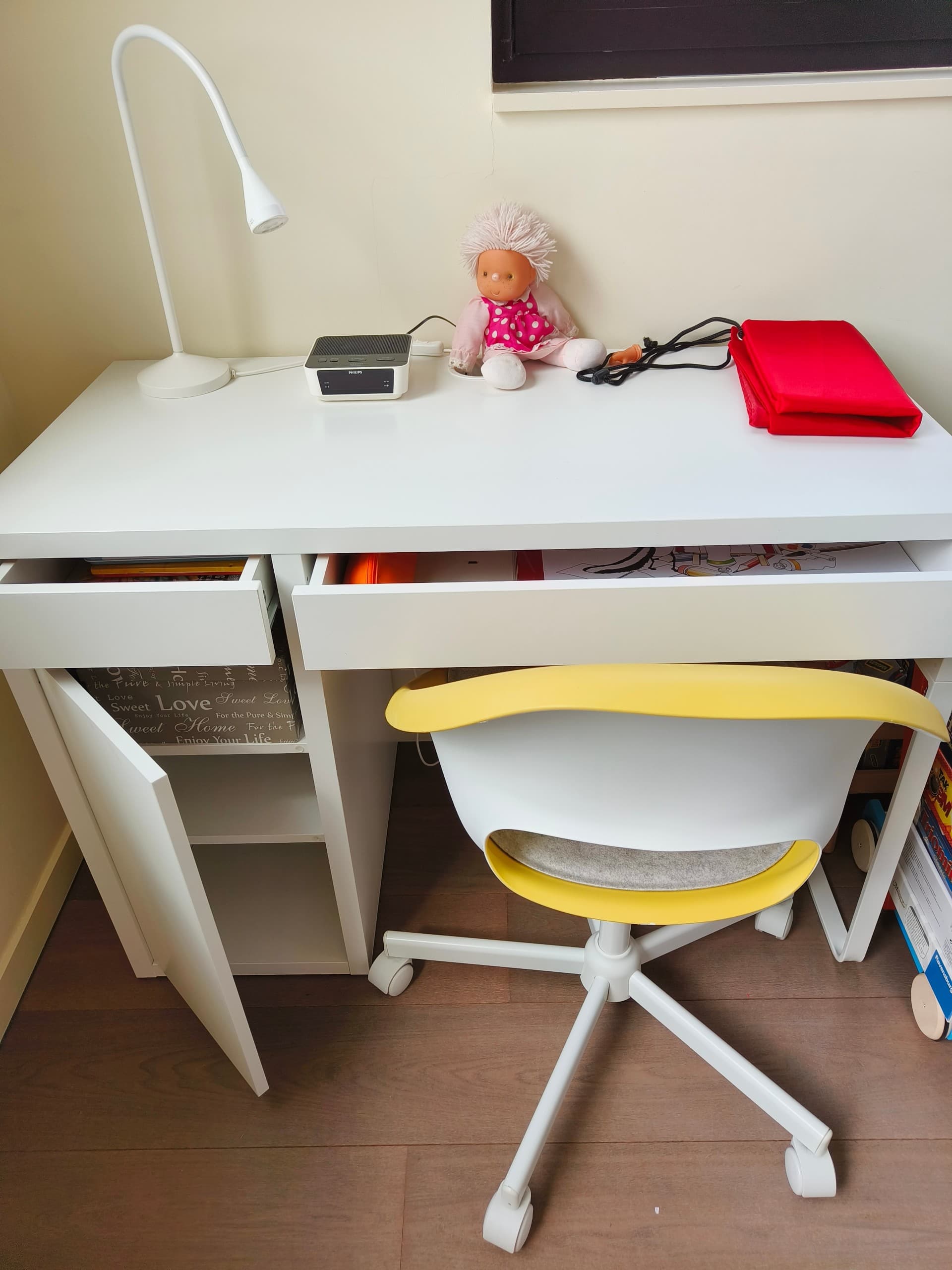 MICKE desk, white, 105x50 cm