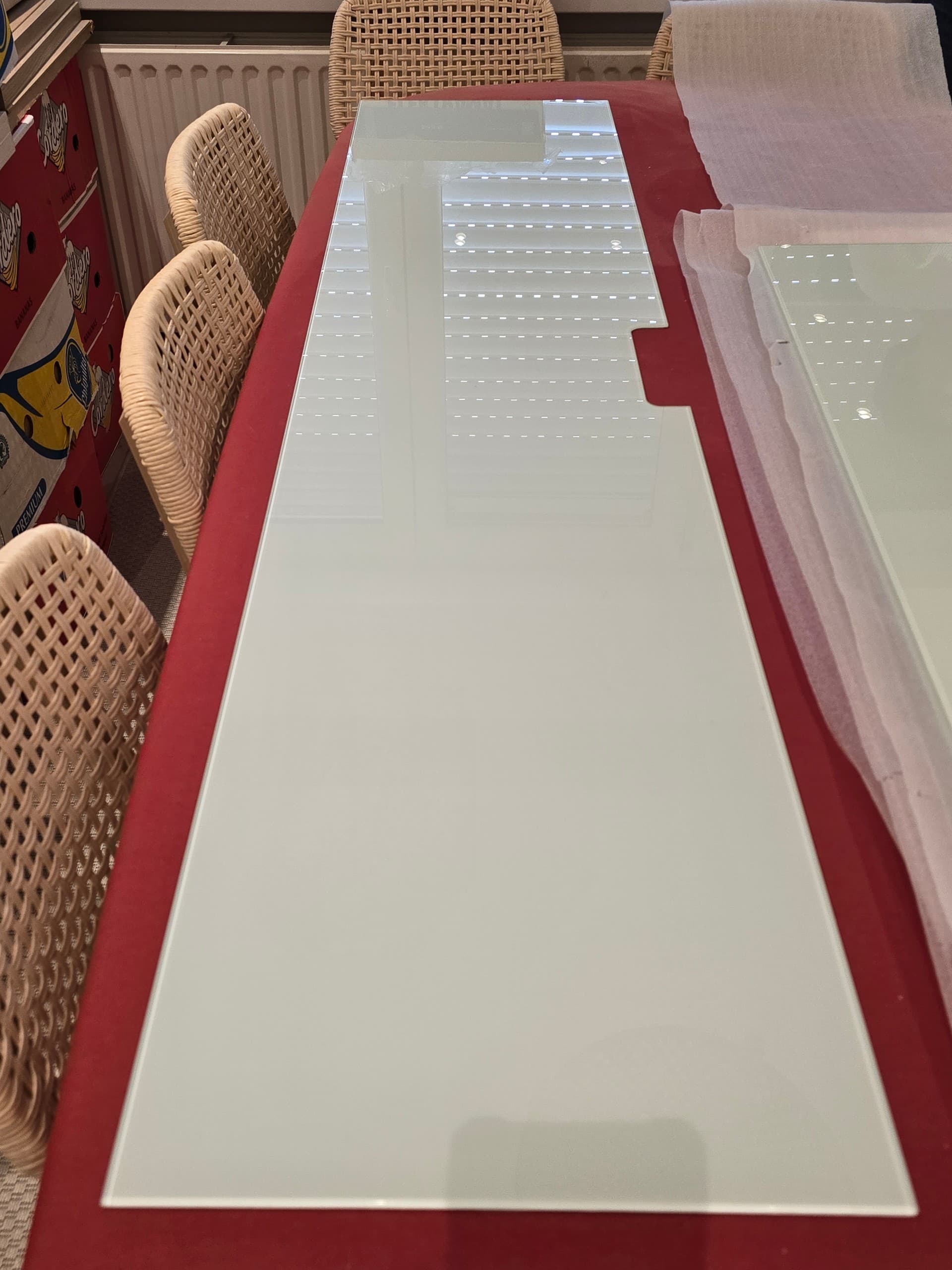 BESTÅ toppaneel voor tv, glas/wit, 180x40 cm