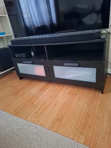 BRIMNES TV bench, black, 120x41x53 cm