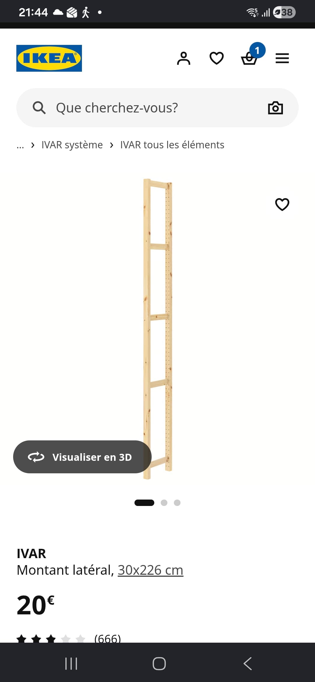 IVAR 4 MONTANTS montant latéral, 30x226 cm