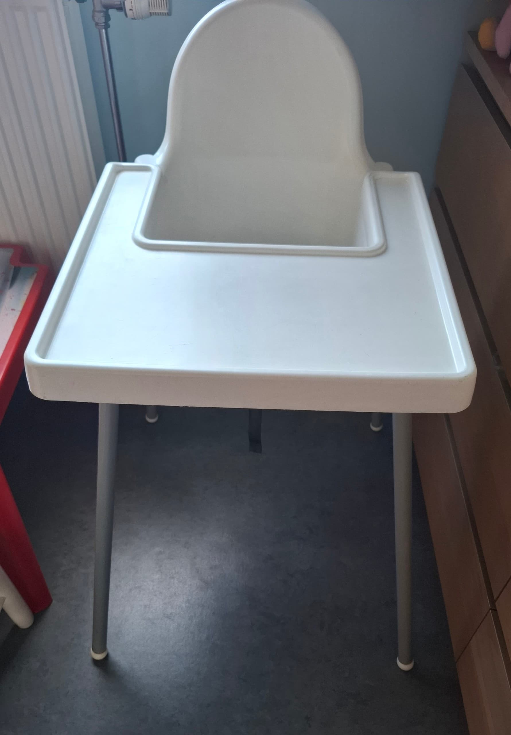 ANTILOP structure chaise haute+tablette, blanc/blanc