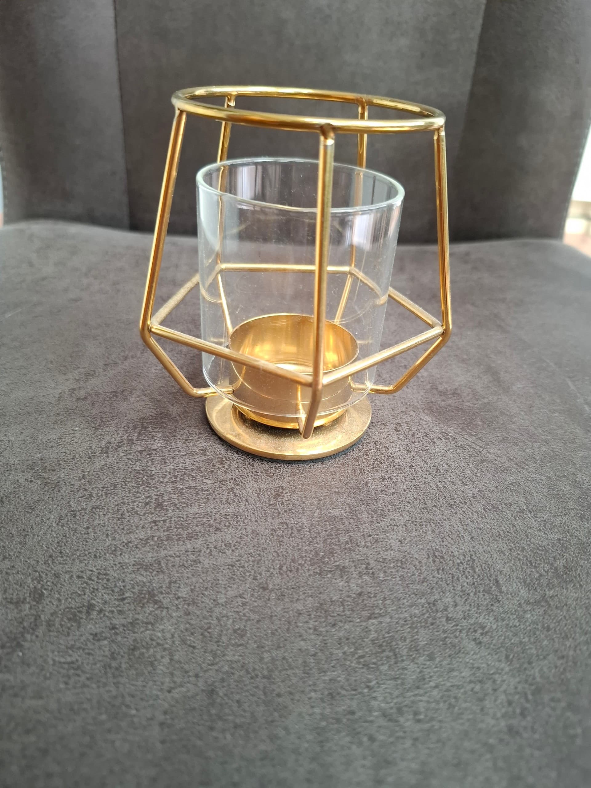 PÄRLBAND theelichthouder, goudkleur, 10 cm