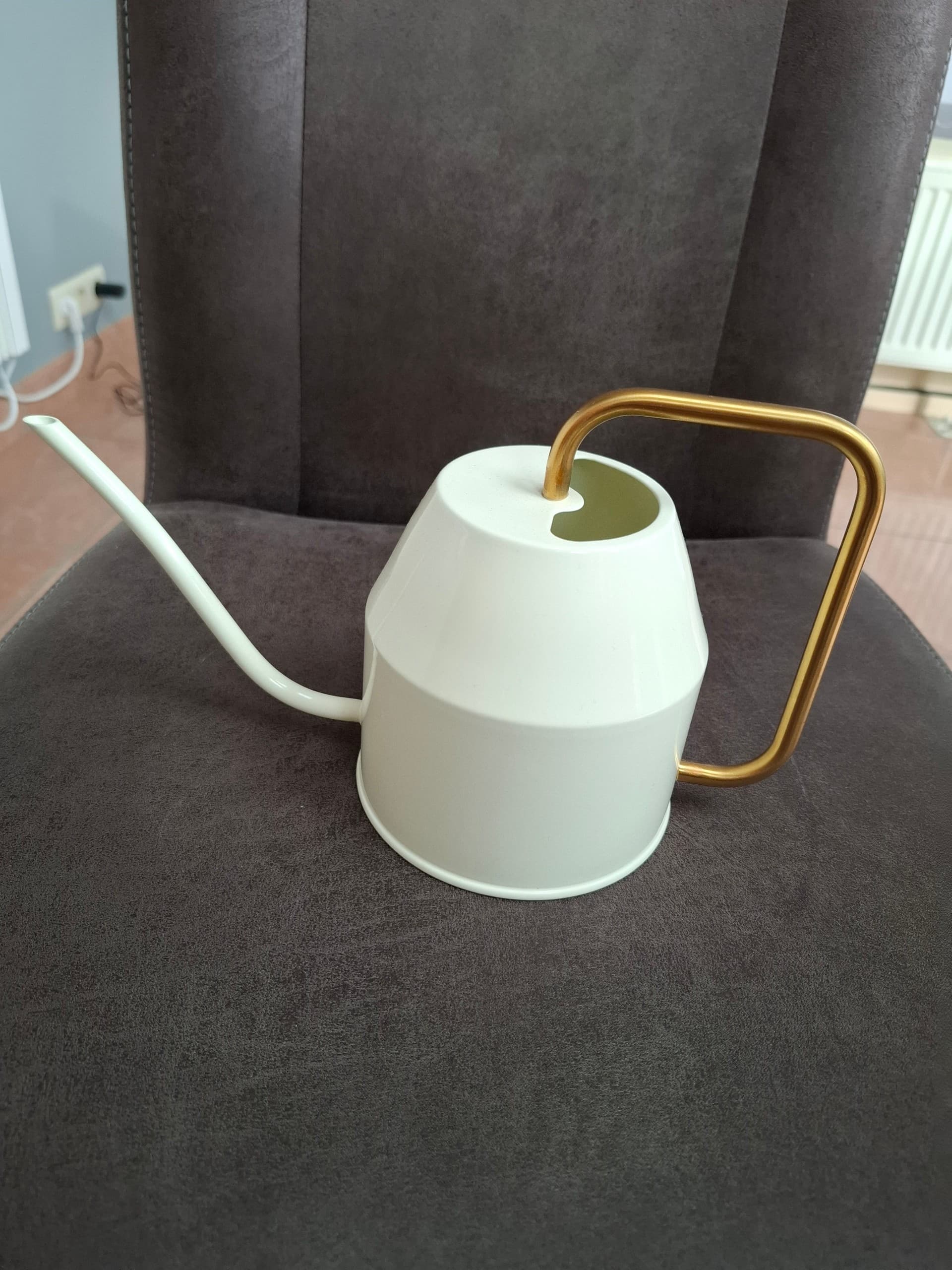 VATTENKRASSE gieter, ivoorwit/goudkleur, 0.9 l