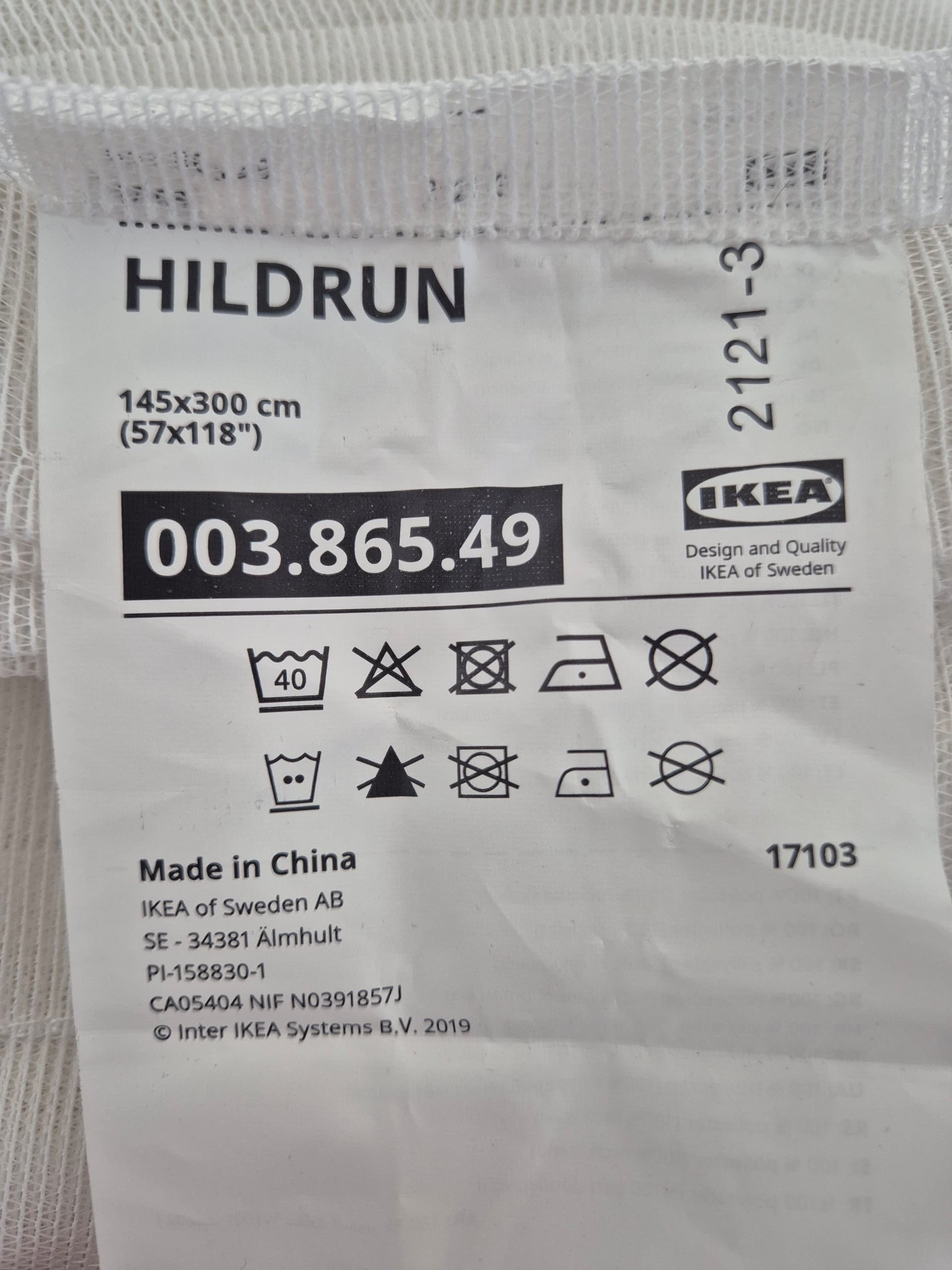 HILDRUN vitragegordijnen, 1 paar, wit gestippeld/met gordijnlussen, 145x300 cm