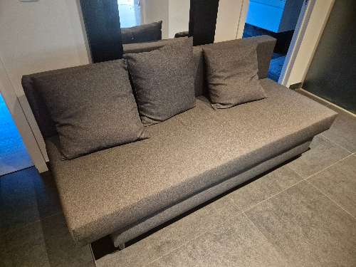 ÄLVDALEN 3-seat sofa-bed, Knisa dark grey