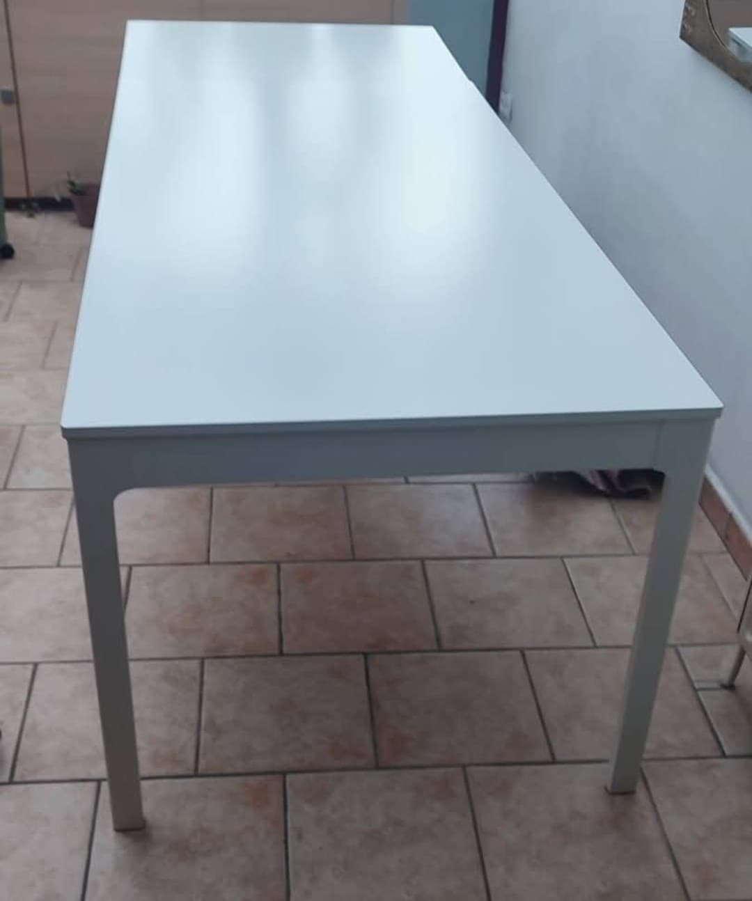 VIHALS extendable table, white, 120/180x74 cm