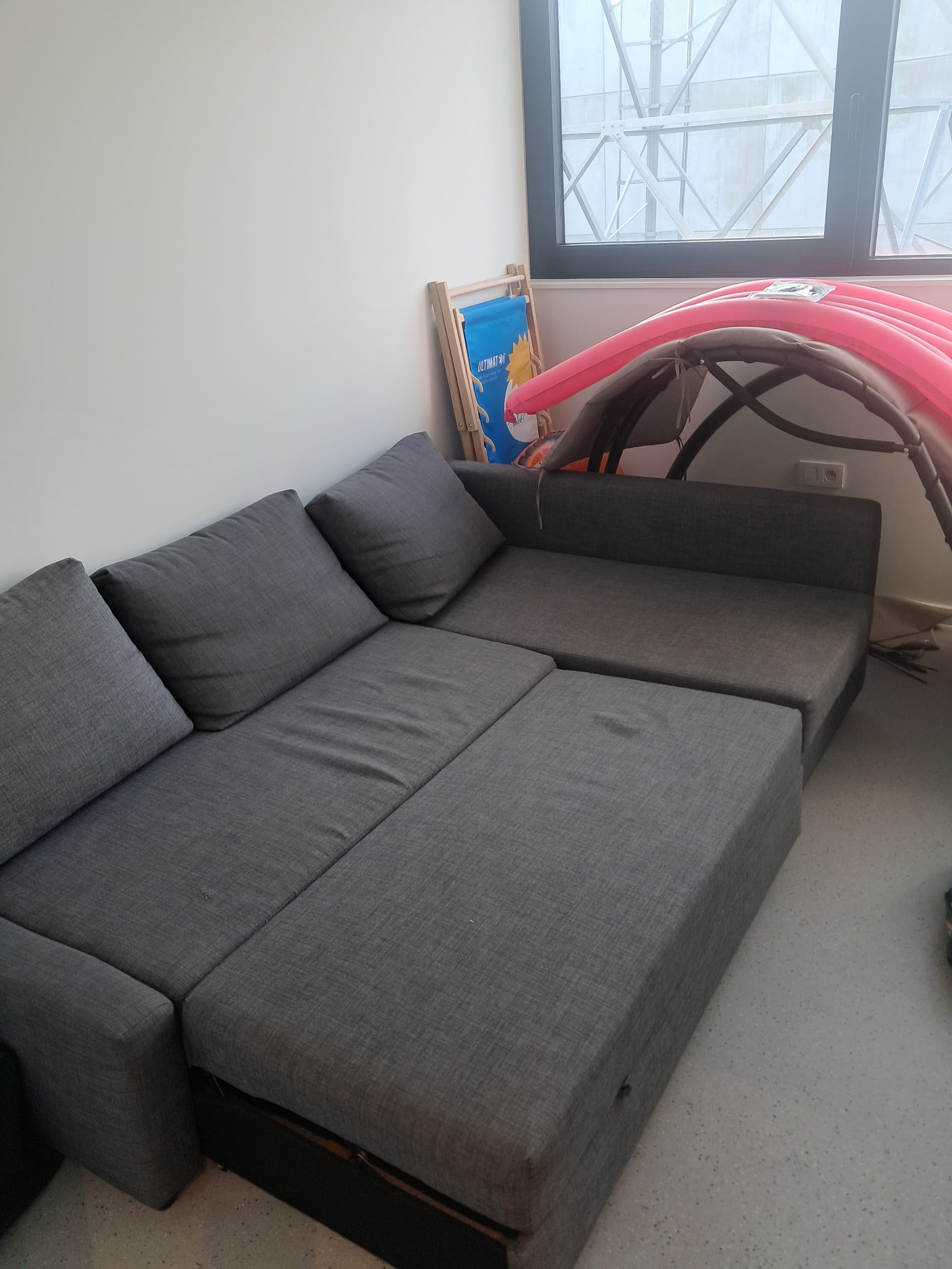 FRIHETEN canapé convertible angle+rangement, Skiftebo gris foncé