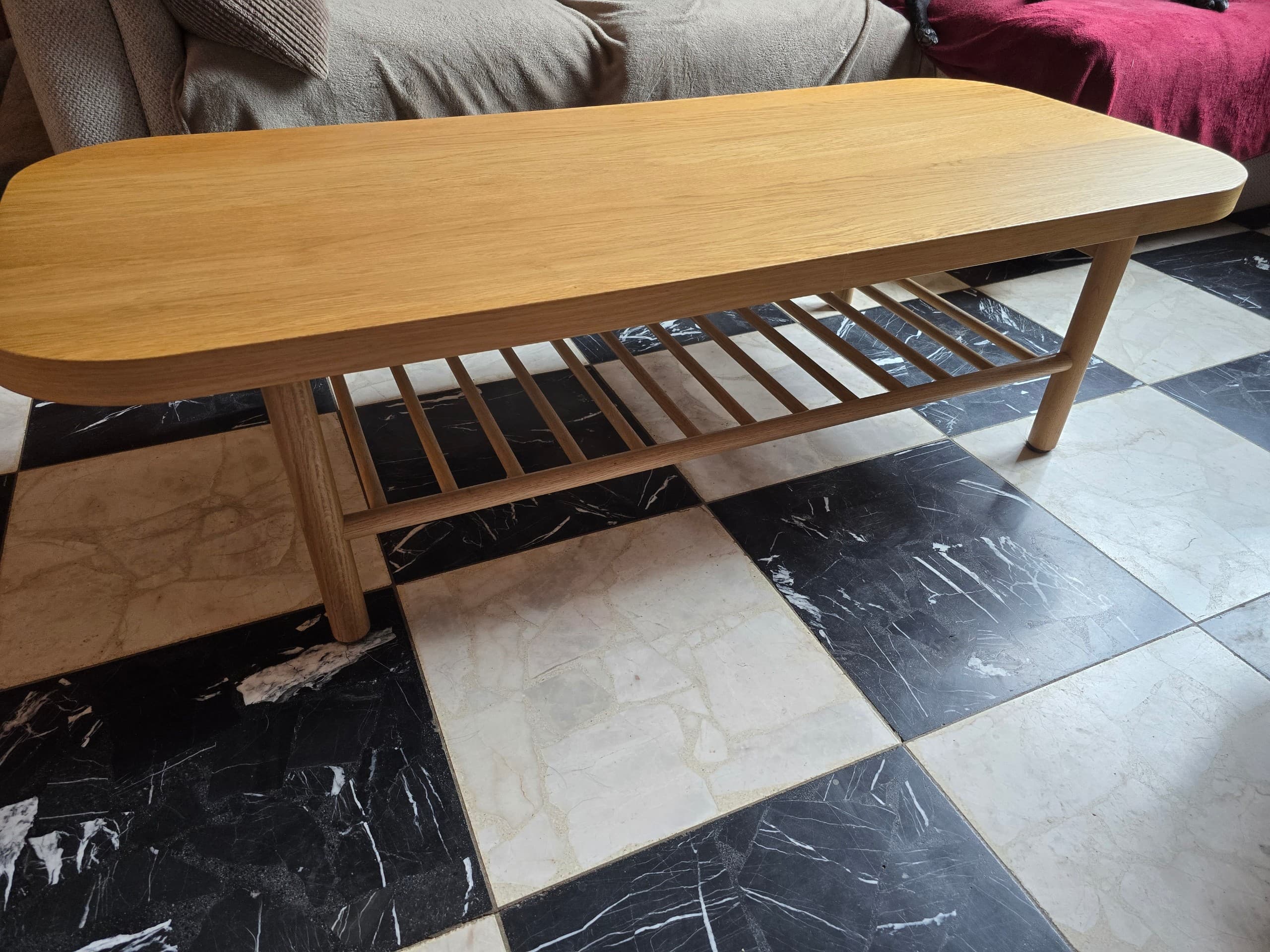 LISTERBY coffee table, oak veneer, 140x60 cm