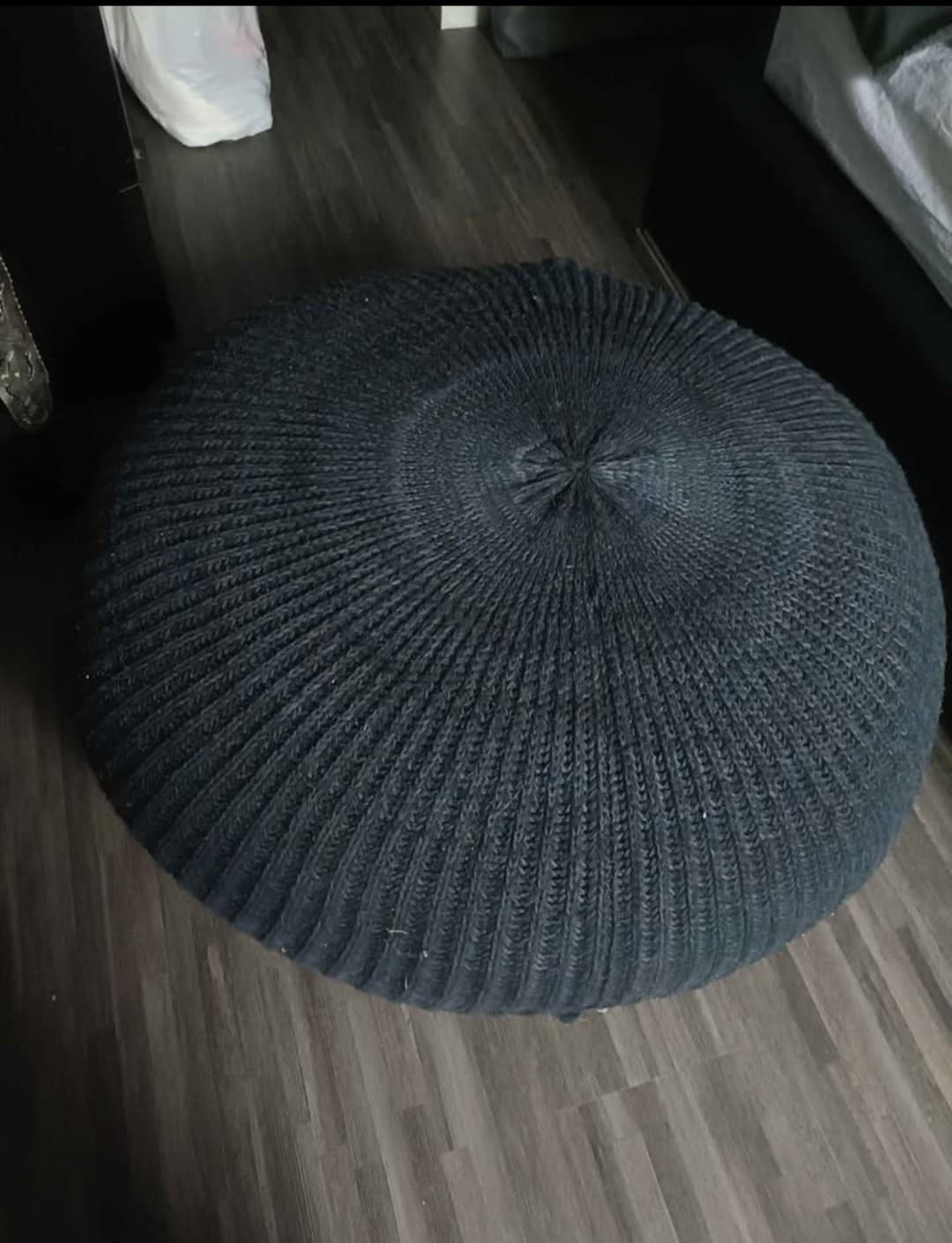 SANDARED pouffe, dark blue, 71 cm