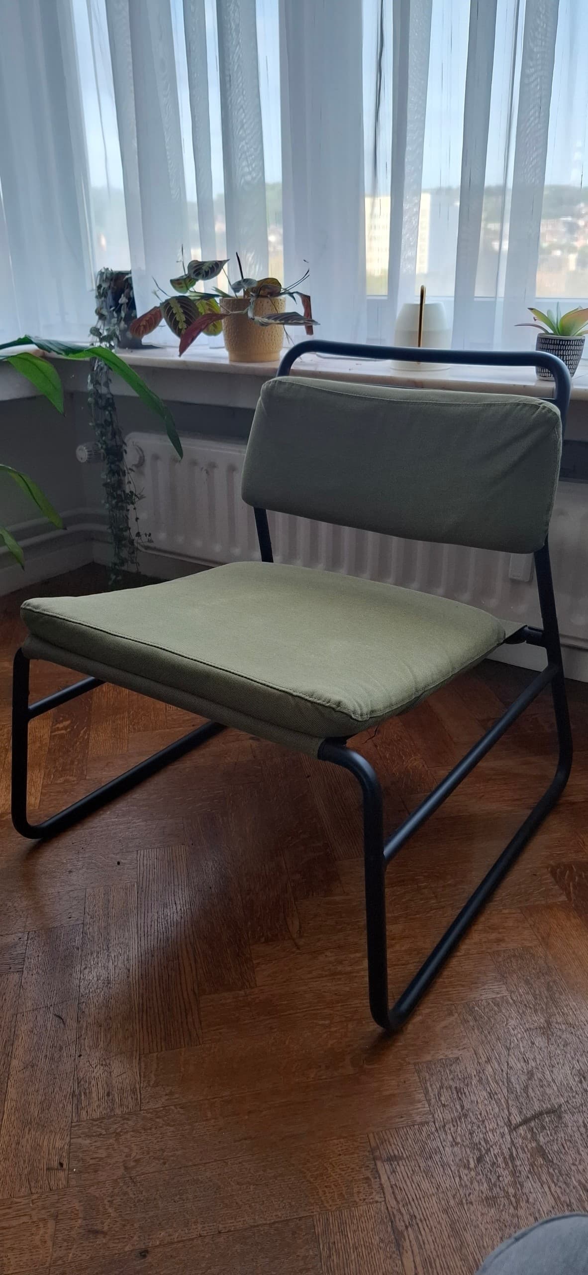 LINNEBÄCK easy chair, Vissle dark grey