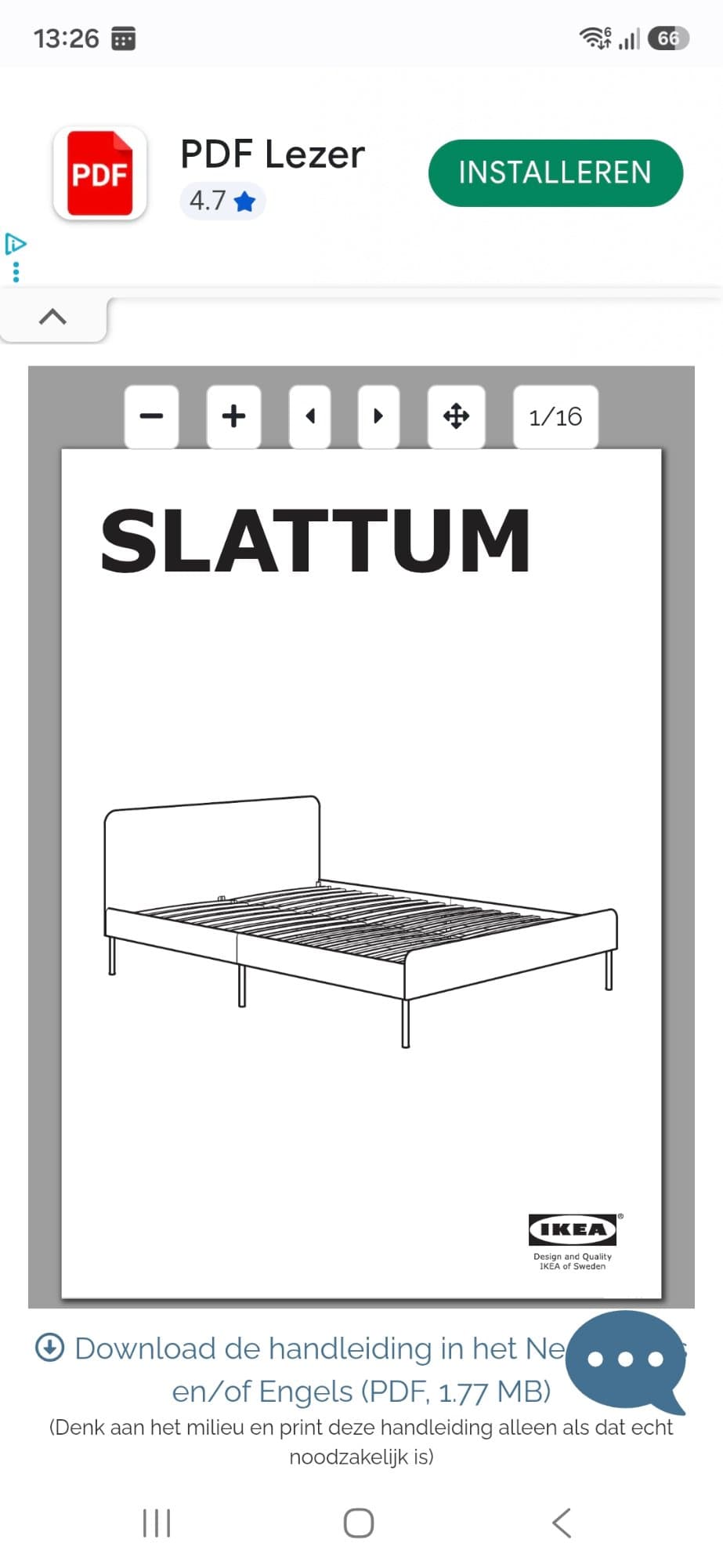 SLATTUM cadre de lit matelassé, Vissle gris foncé, 140x200 cm