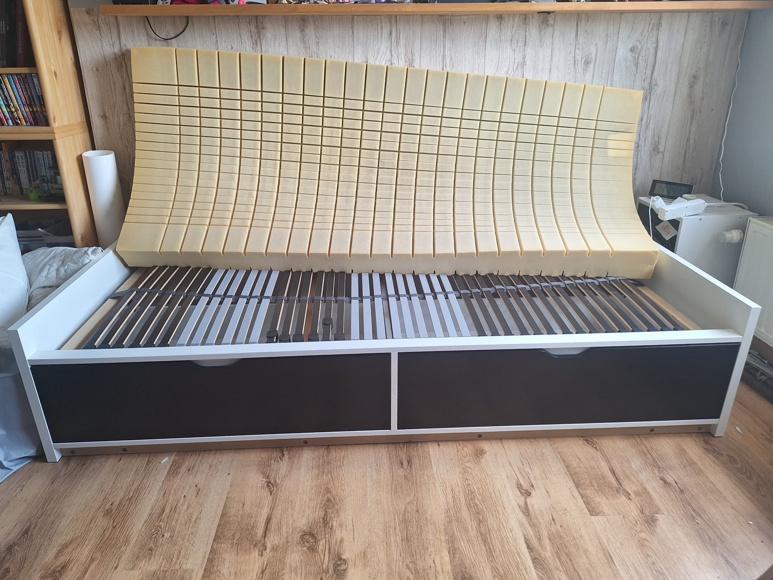 BRIMNES day-bed frame with 2 drawers, white, 80x200 cm