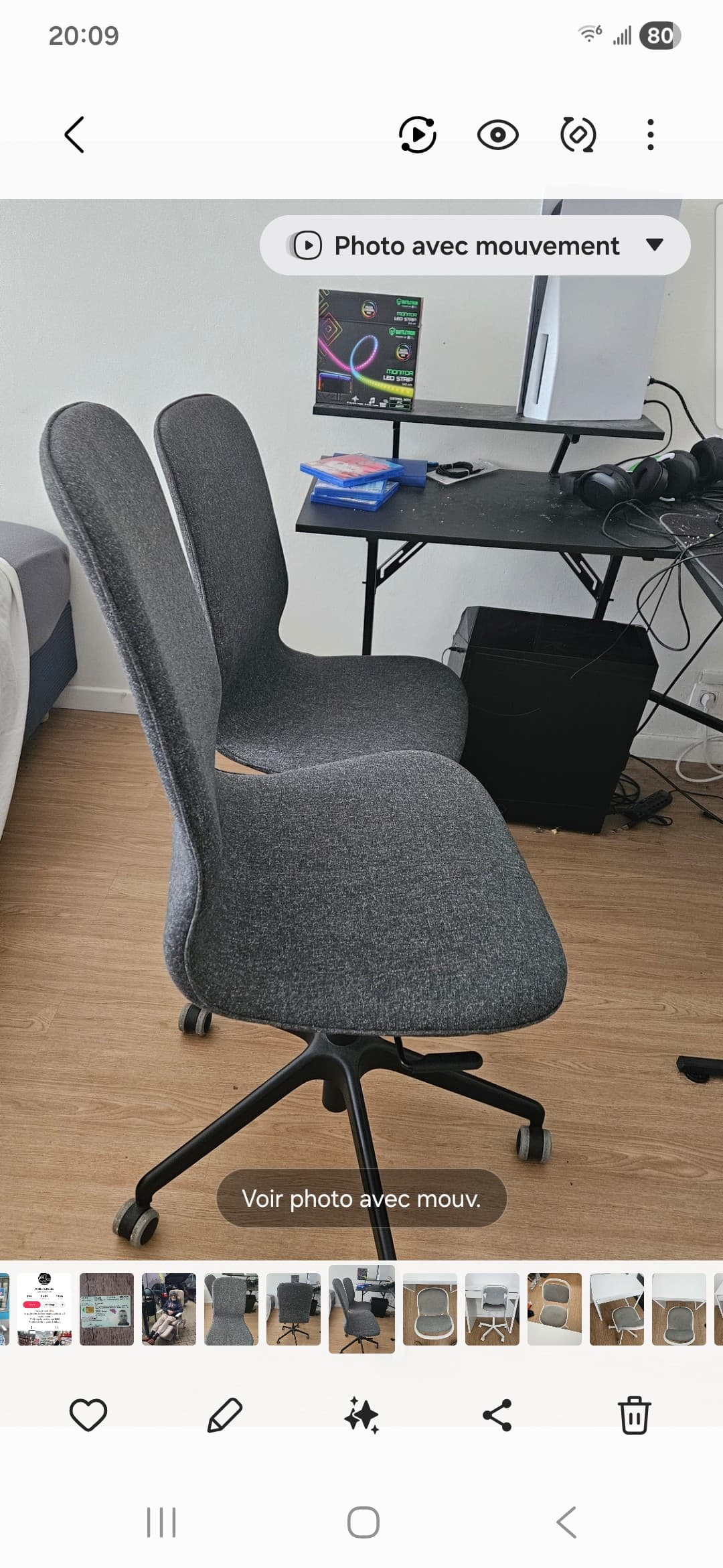 LÅNGFJÄLL vergaderstoel, Gunnared donkergrijs/zwart