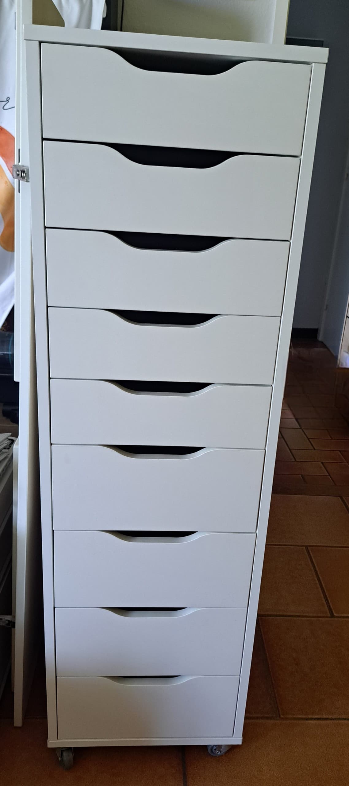 ALEX caisson 9 tiroirs, blanc, 36x116 cm