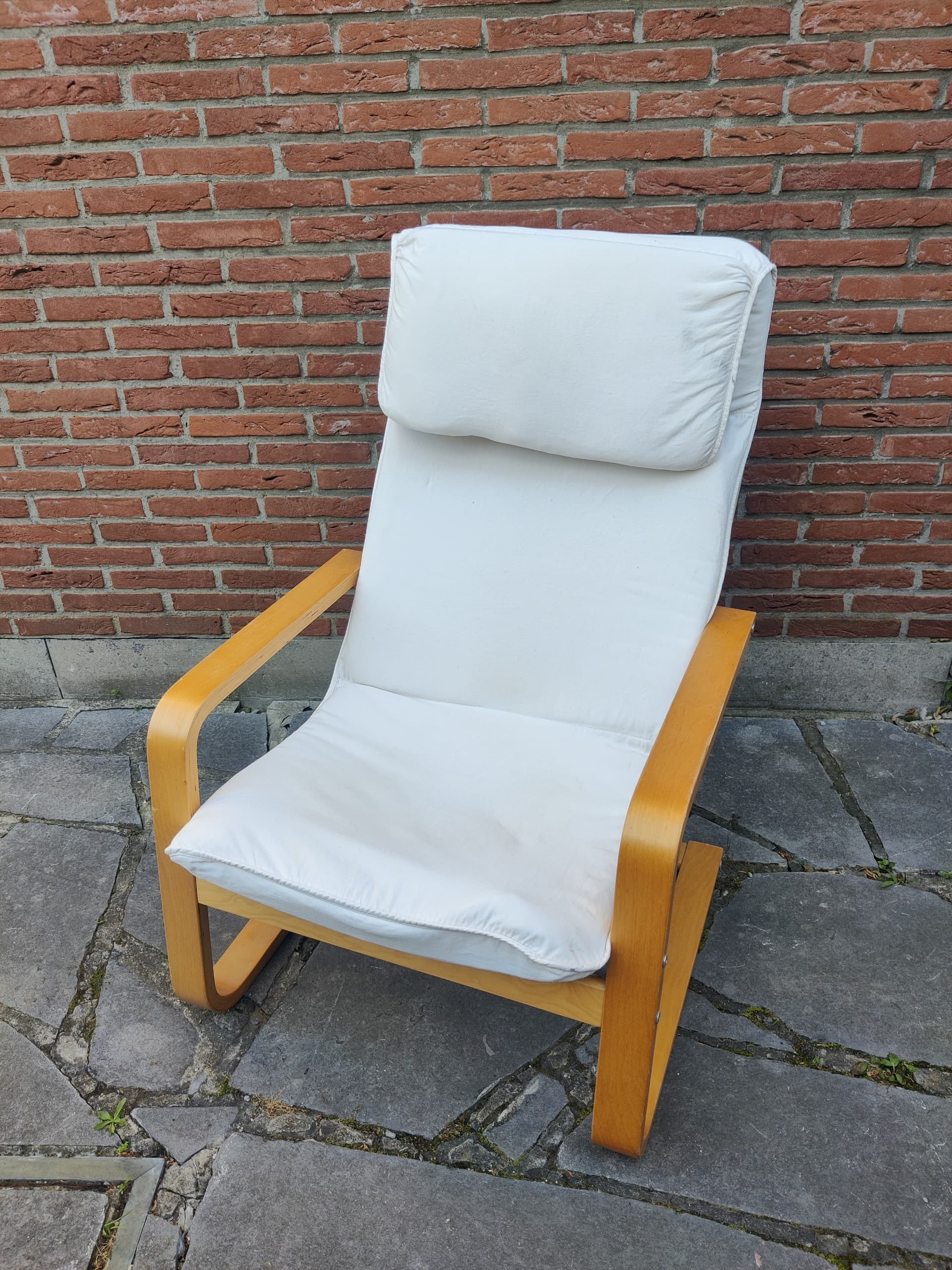 POÄNG low-back armchair, natural colour/beige/Katorp natural colour/beige