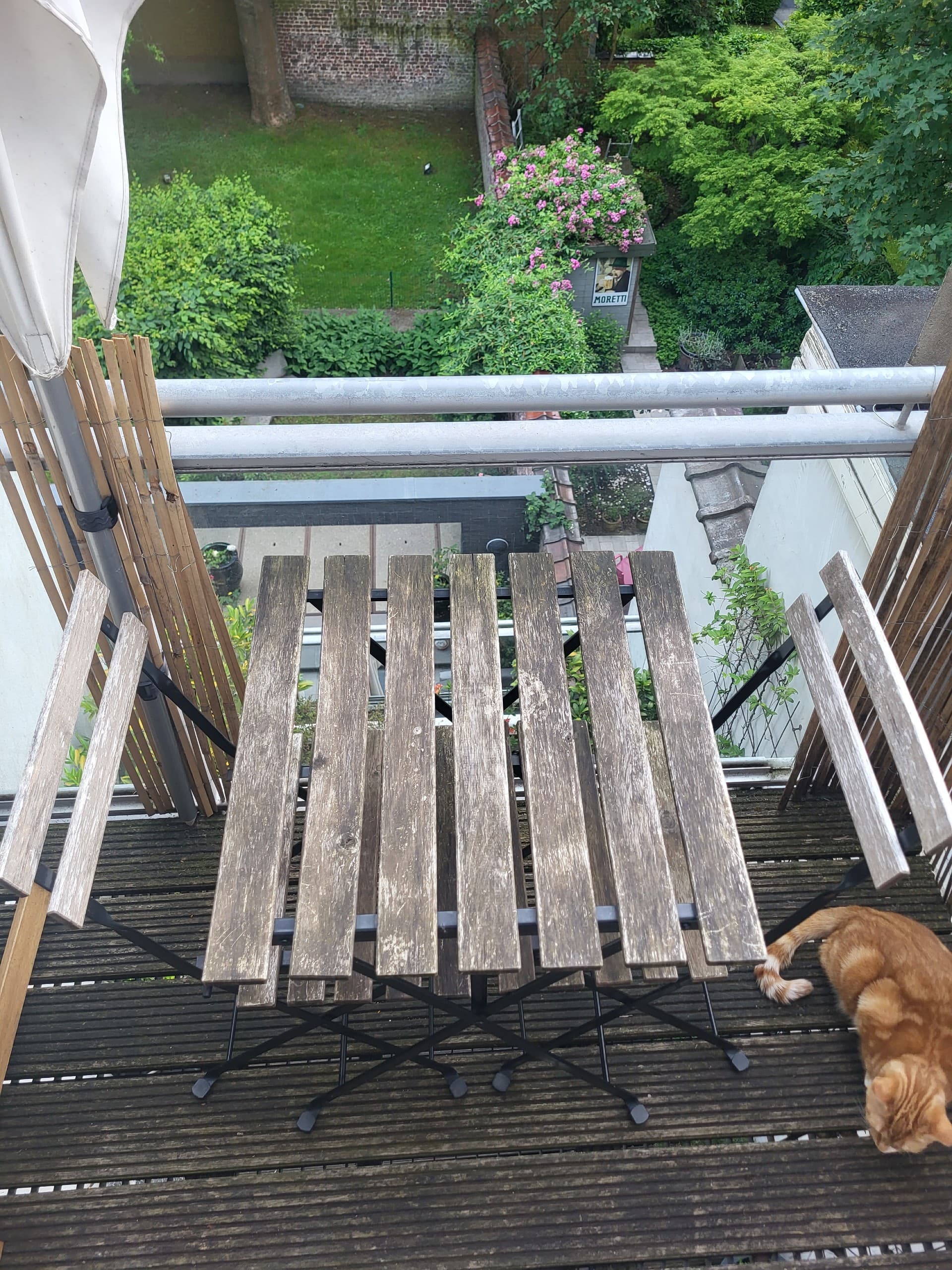 TÄRNÖ table+2 chairs, outdoor, black/light brown stained