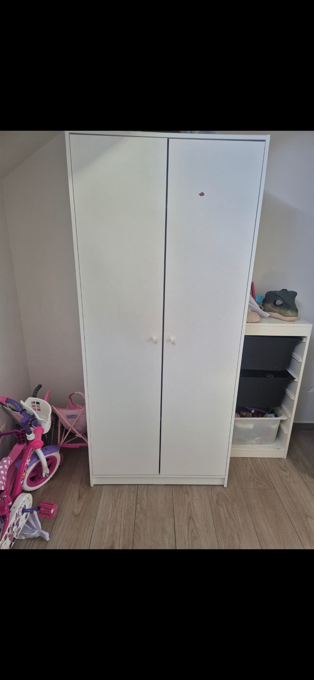 KLEPPSTAD wardrobe with 2 doors, white, 79x55x176 cm