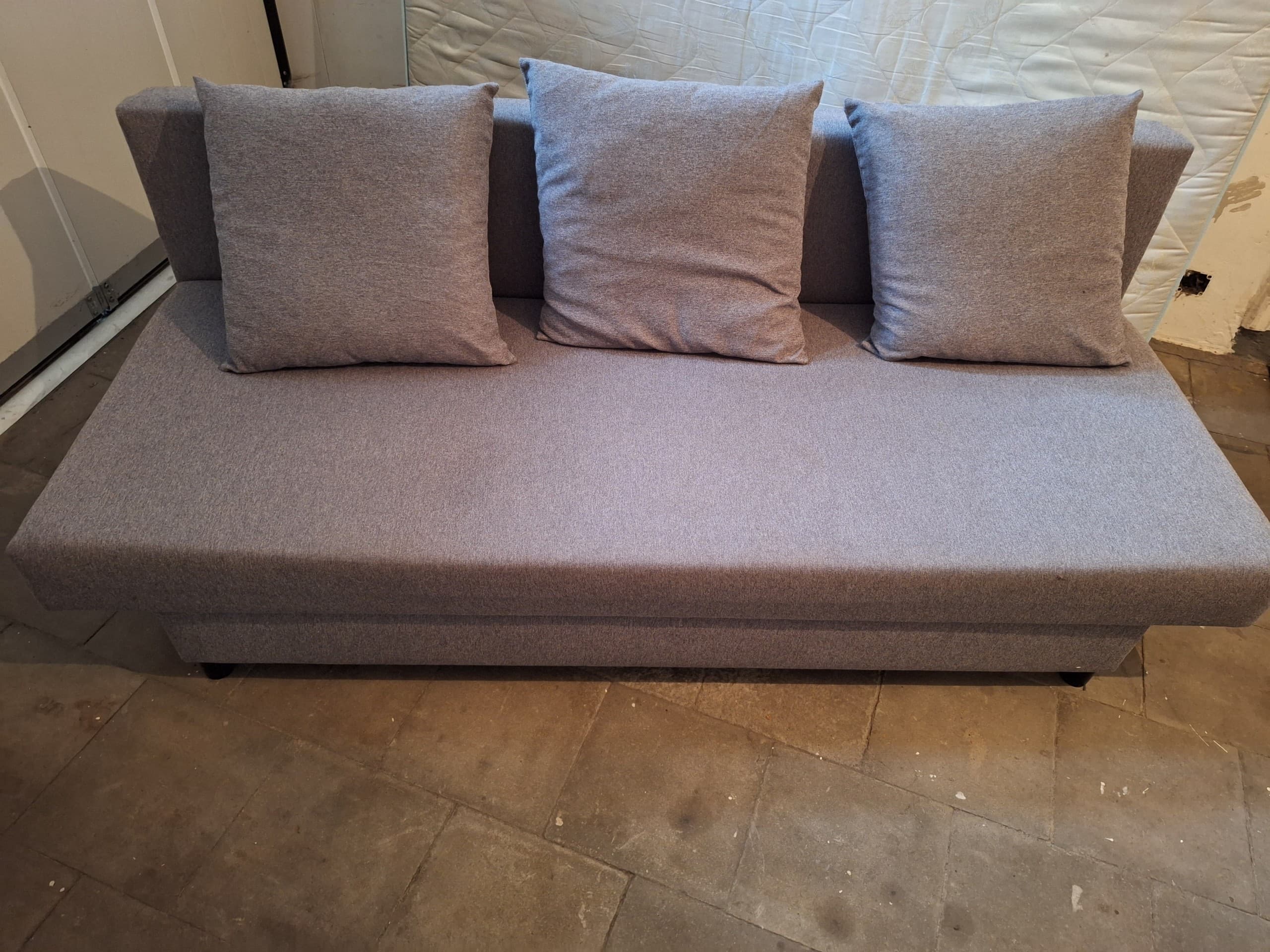 ÄLVDALEN 3-seat sofa-bed, Knisa dark grey