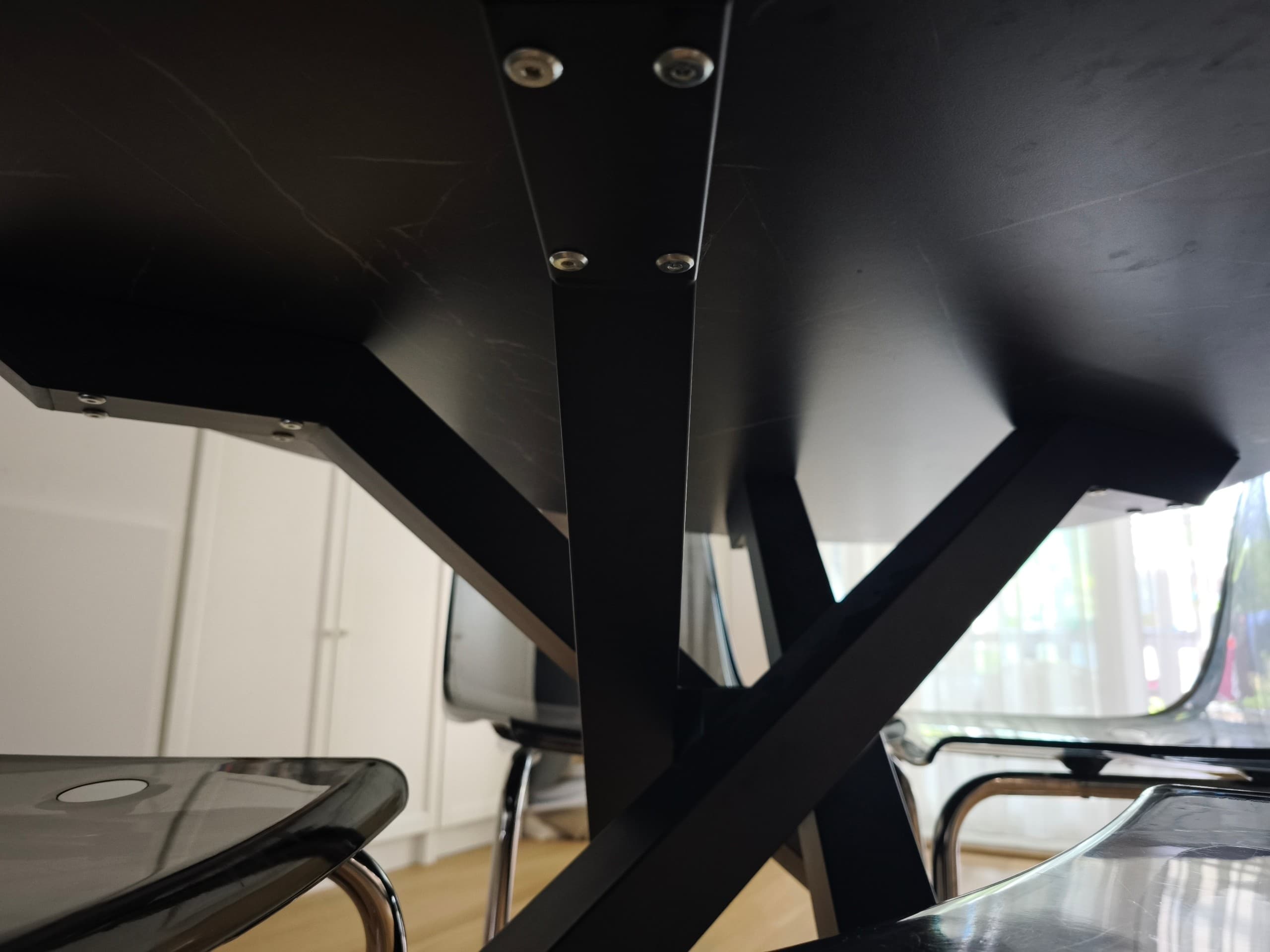 MARIEDAMM table, black marble effect, 180x100 cm