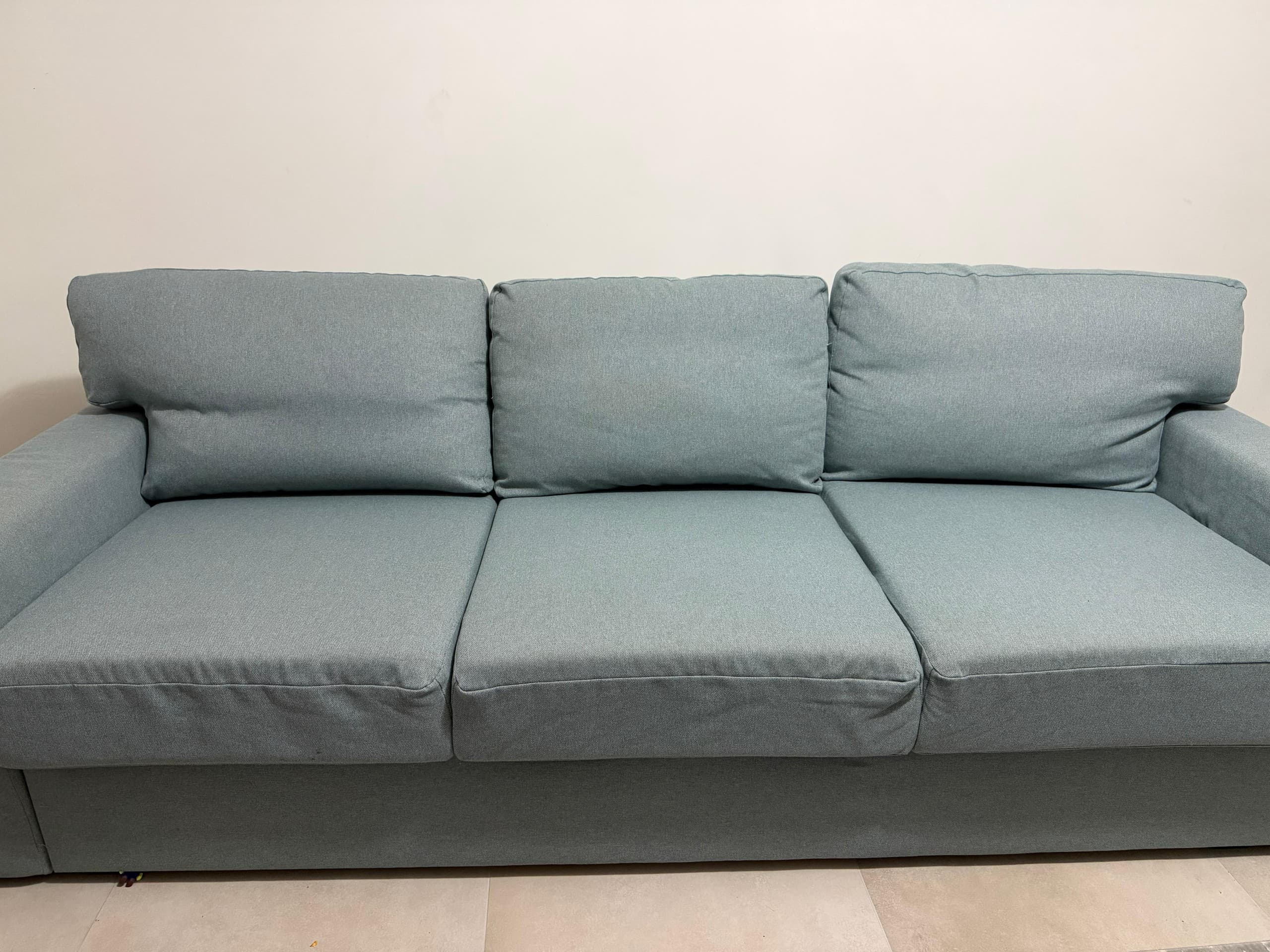BÅRSLÖV 3-zits slaapbank, Tibbleby Lichtgrijs-turquoise