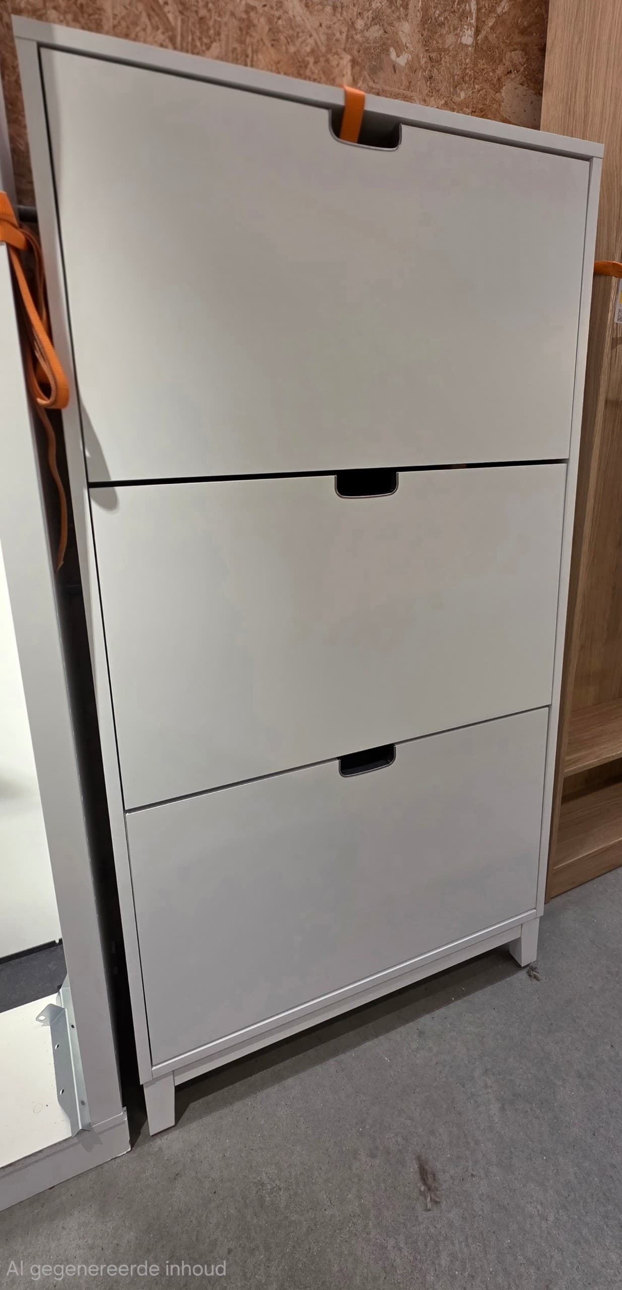 STÄLL schoenenkast 3 vakken, wit, 79x29x148 cm