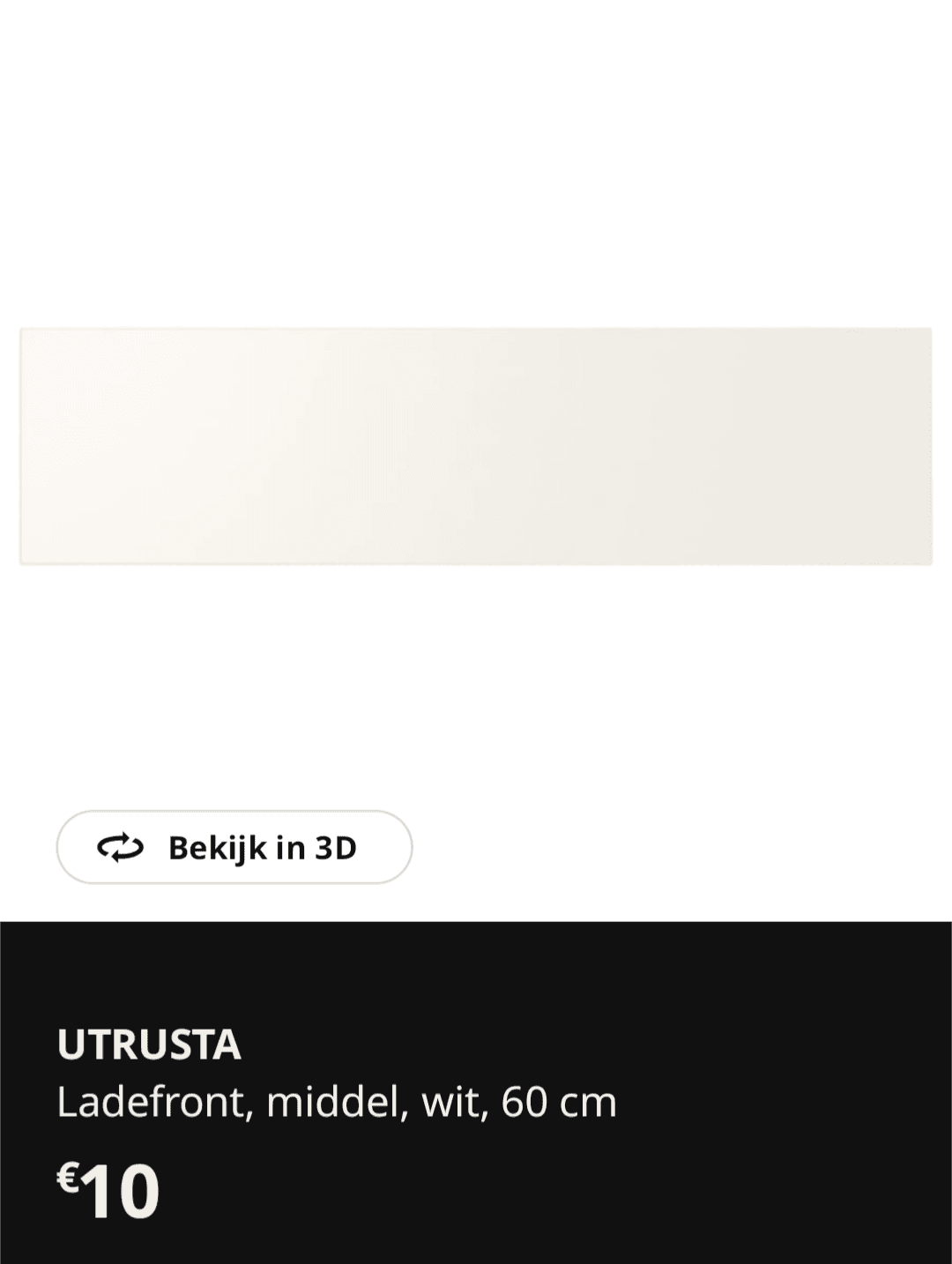 UTRUSTA 802.046.54 drawer front, high, white, 60 cm