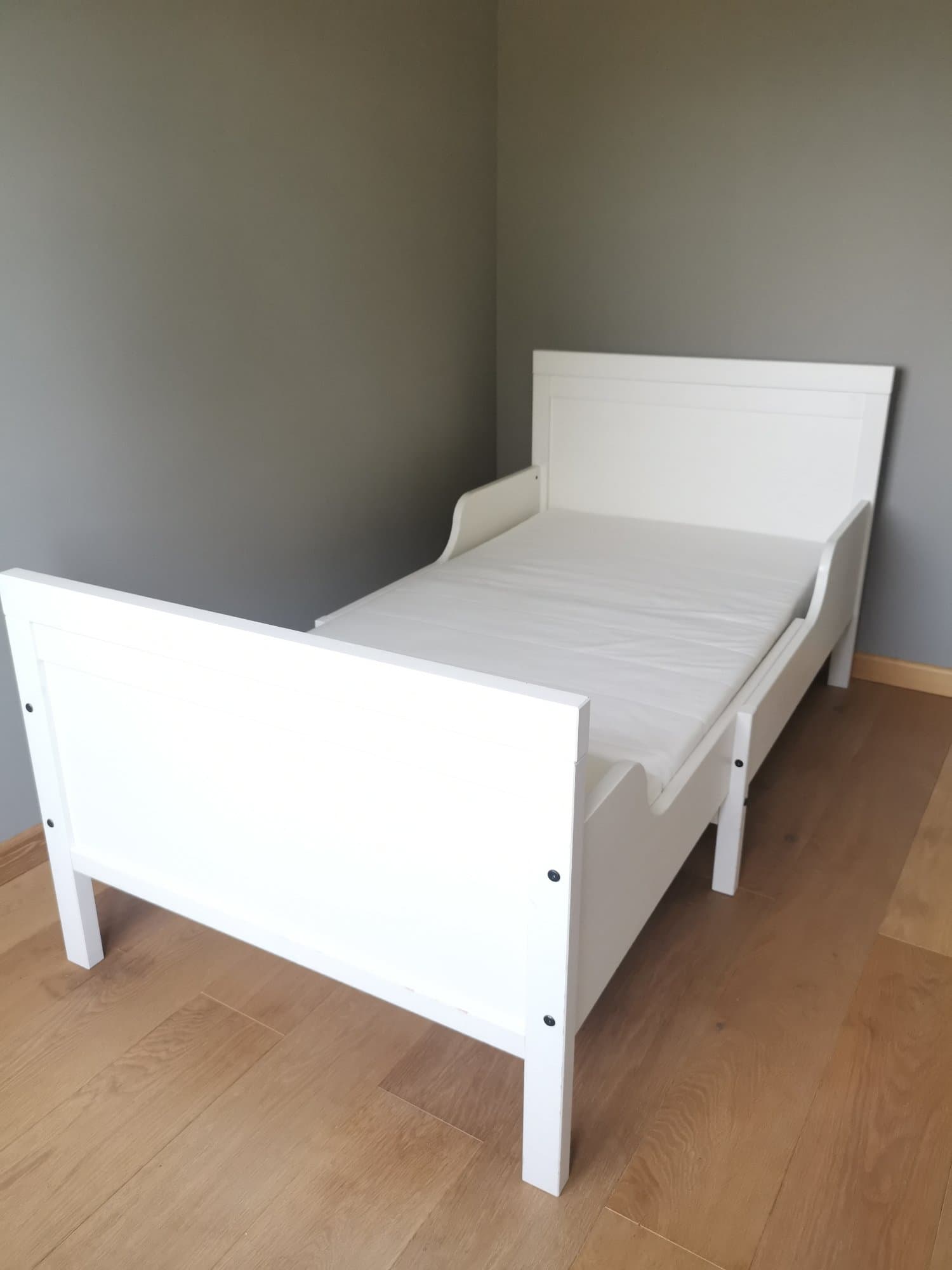 SUNDVIK cadre de lit ext av sommier lattes, blanc, 80x200 cm