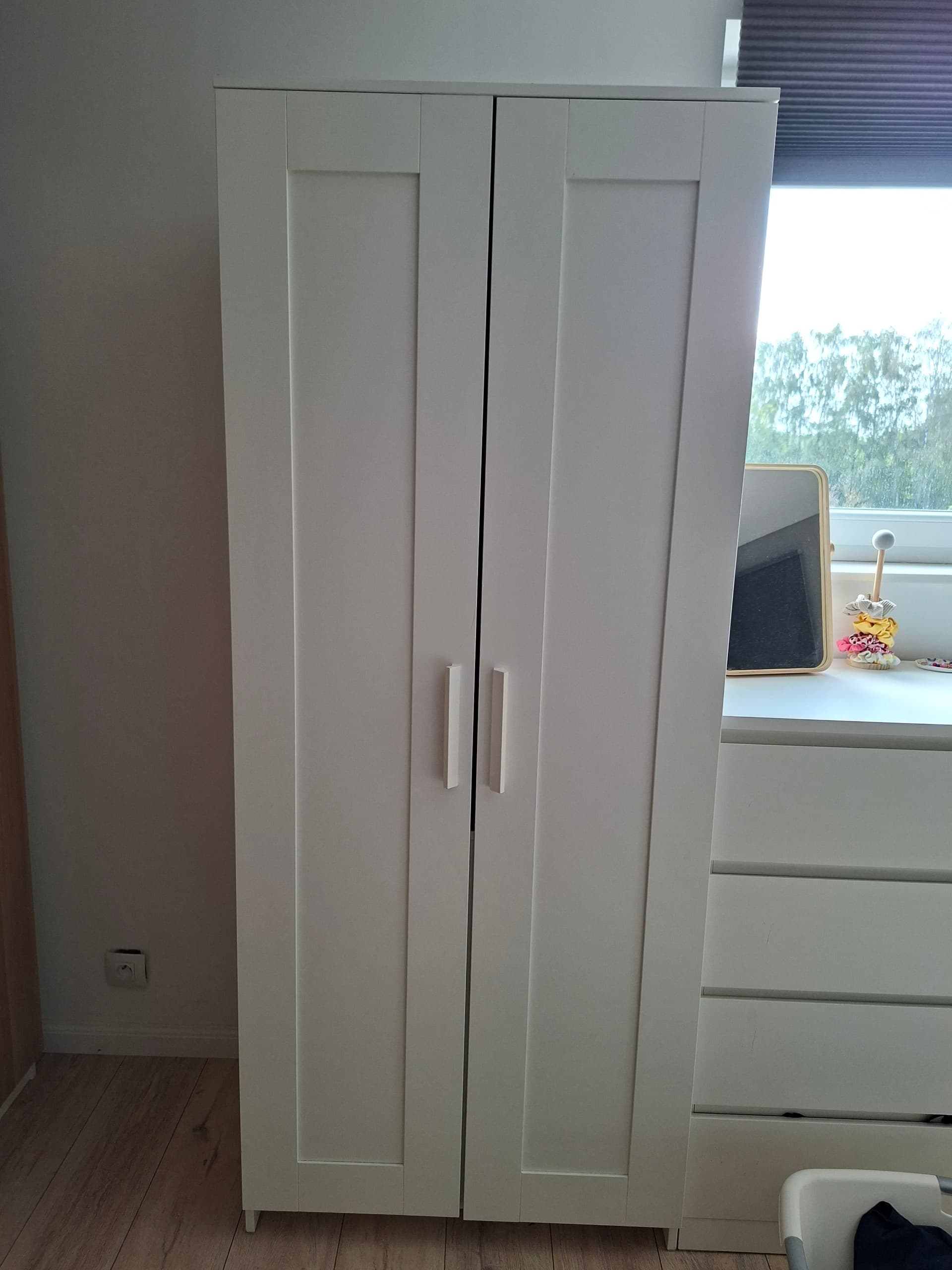BRIMNES wardrobe with 2 doors, white, 78x50x190 cm