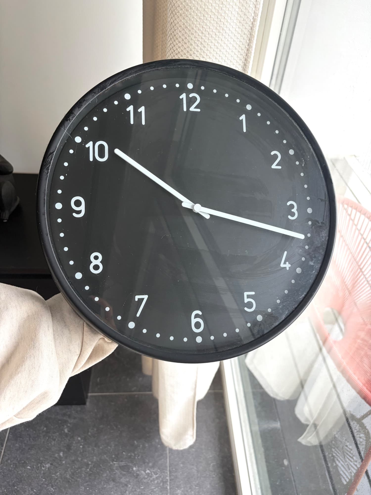 BONDIS wall clock, black, 38 cm
