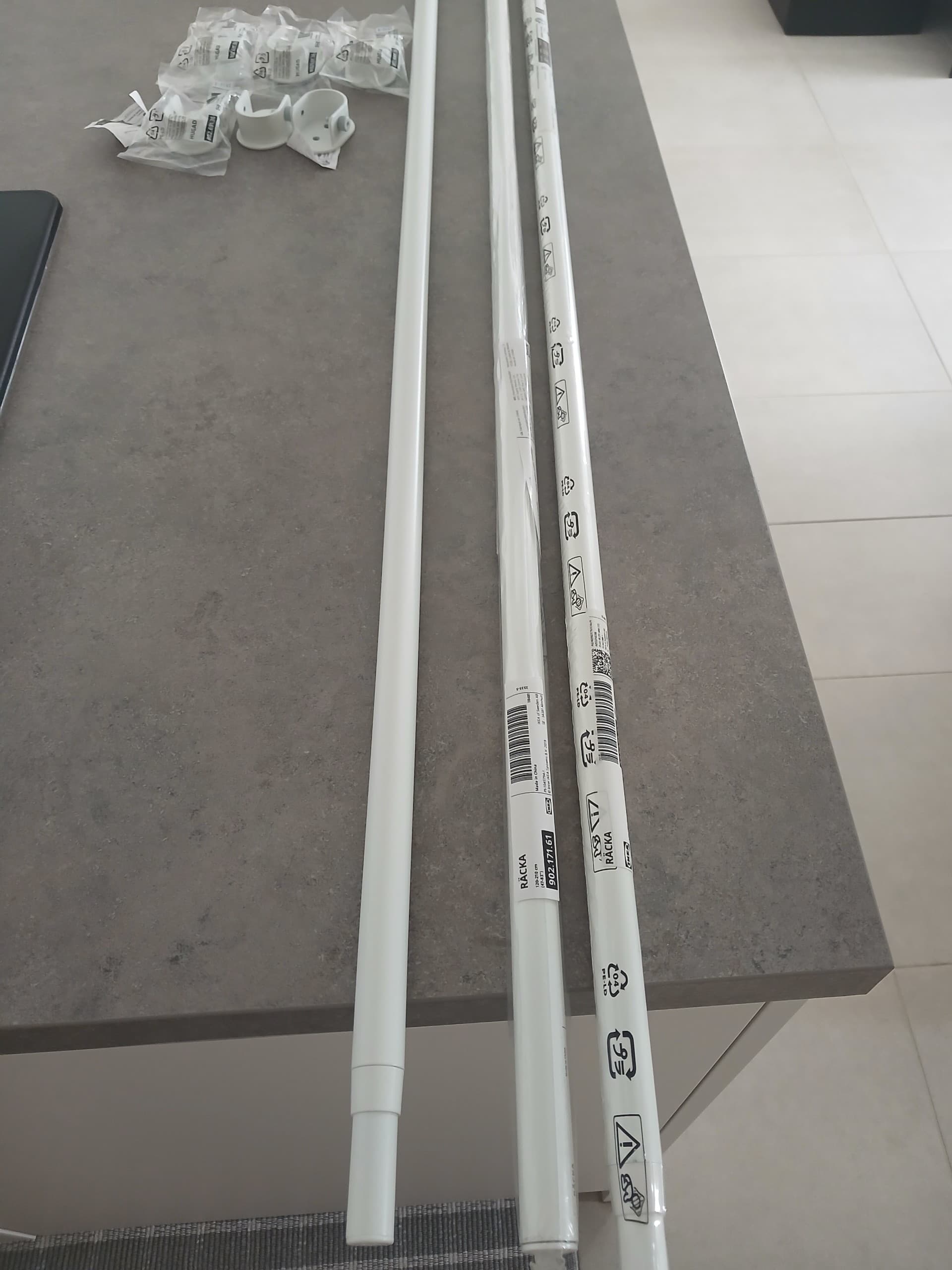 RÄCKA Tringle à rideau, blanc, 120-210 cm