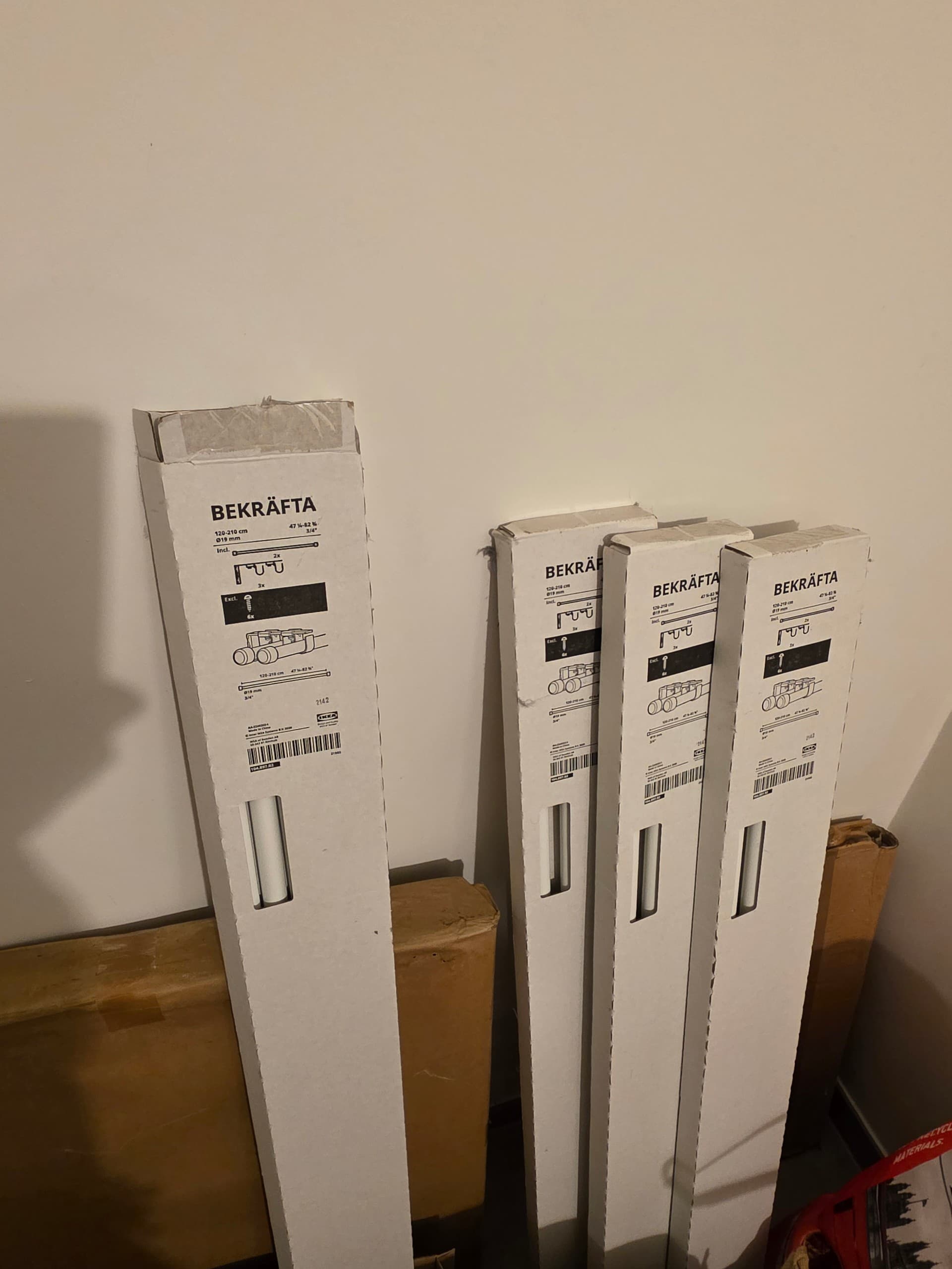 4XBEKRÄFTA gordijnroedeset dubbel, wit, 120-210 cm19 mm