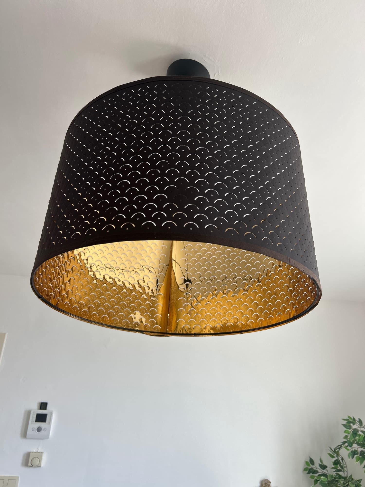 NYMÖ lamp shade, black/brass-colour, 59 cm