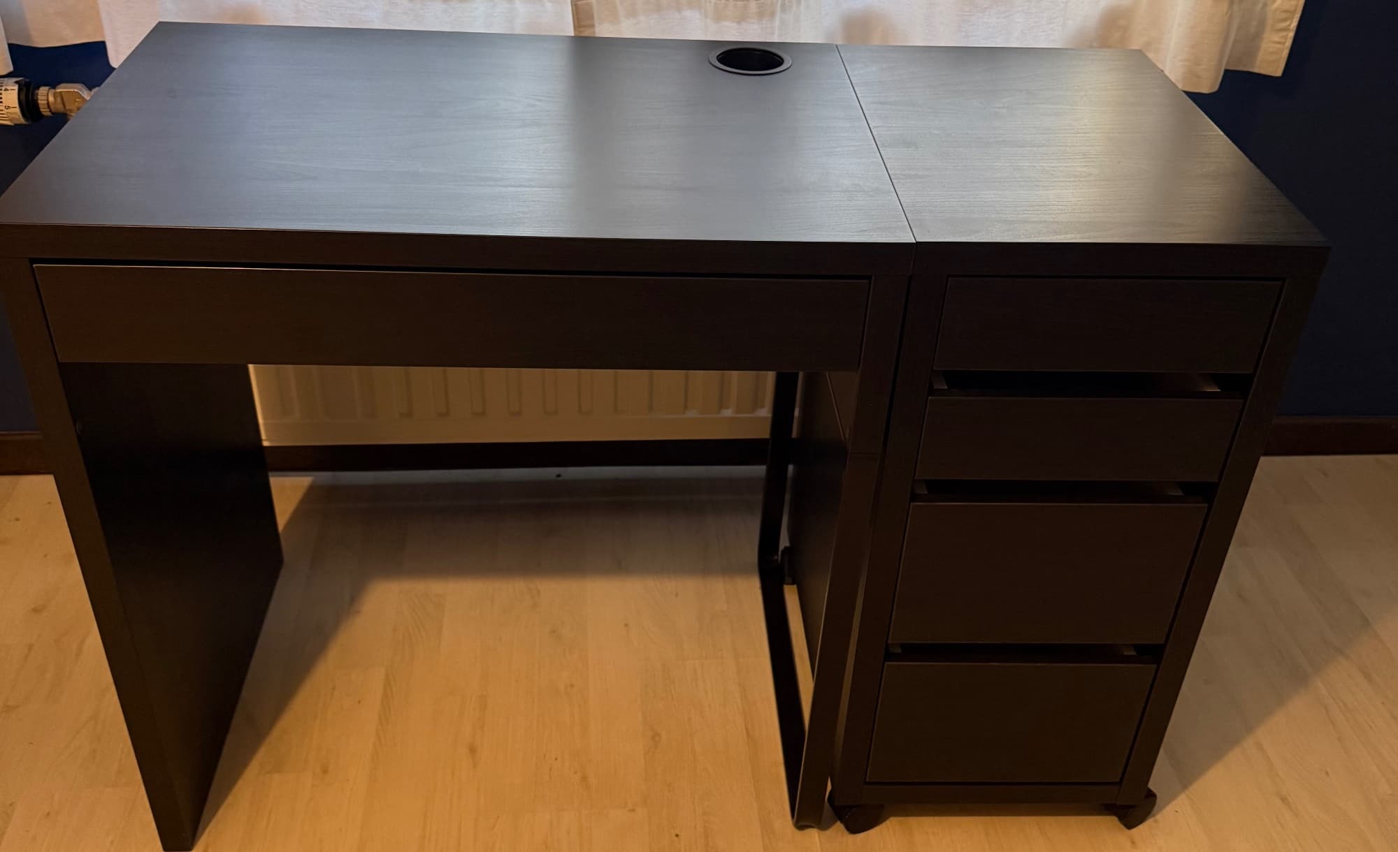 BUREAU + CAISSON desk, black-brown, 73x50 cm