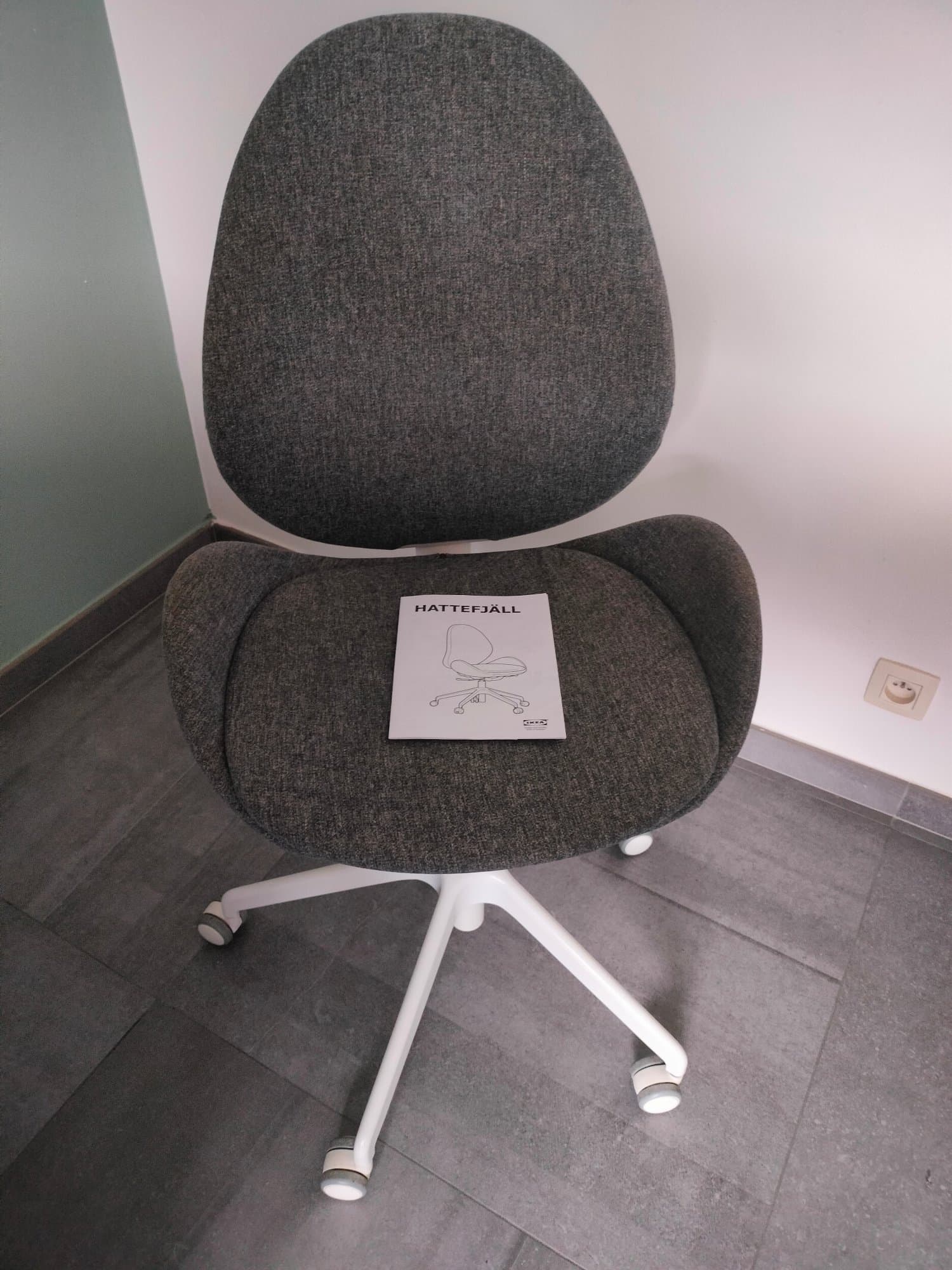 HATTEFJÄLL chaise de bureau, Gunnared gris moyen