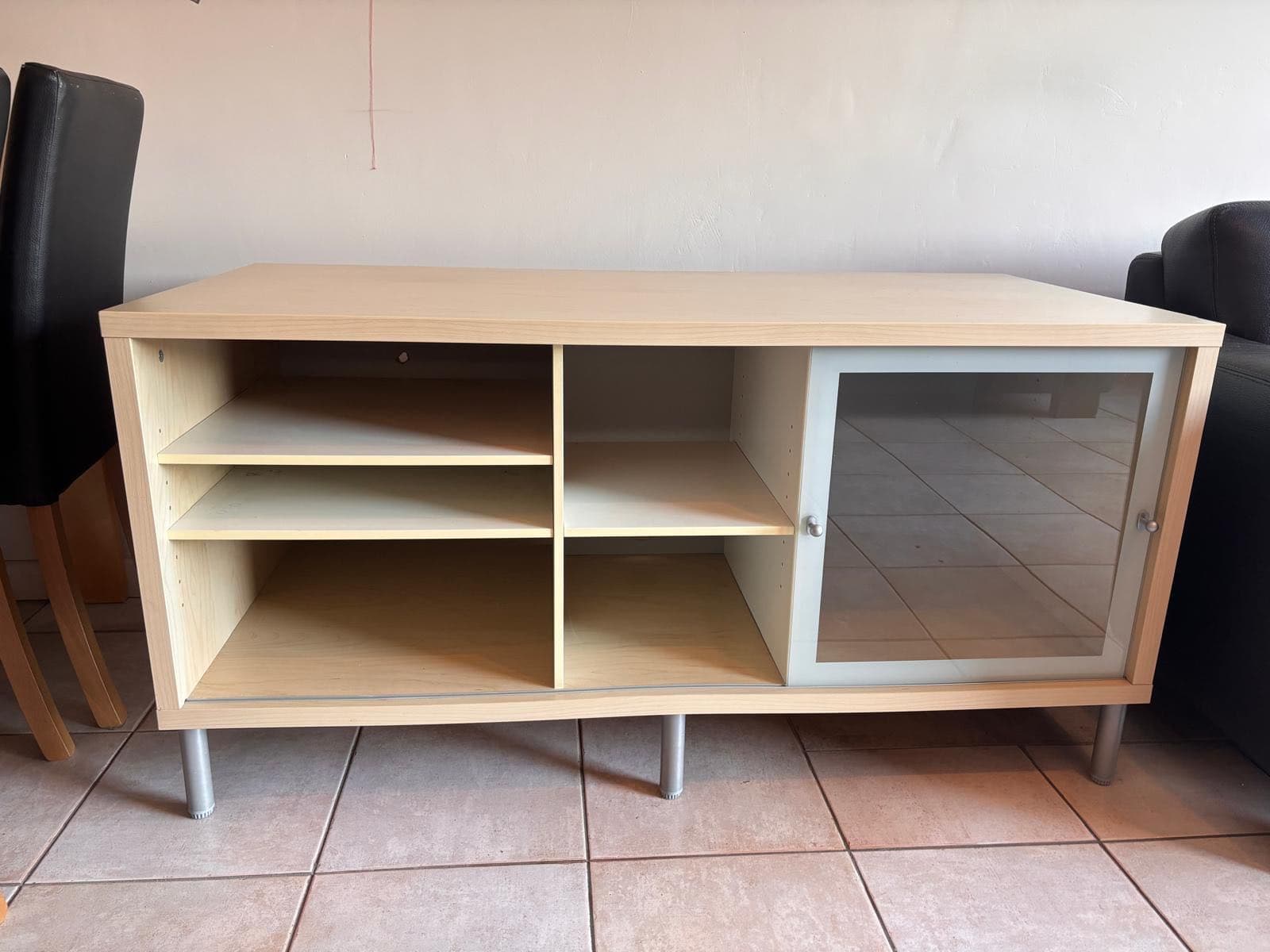 BYÅS Banc TV, brillant blanc, 160x42x45 cm