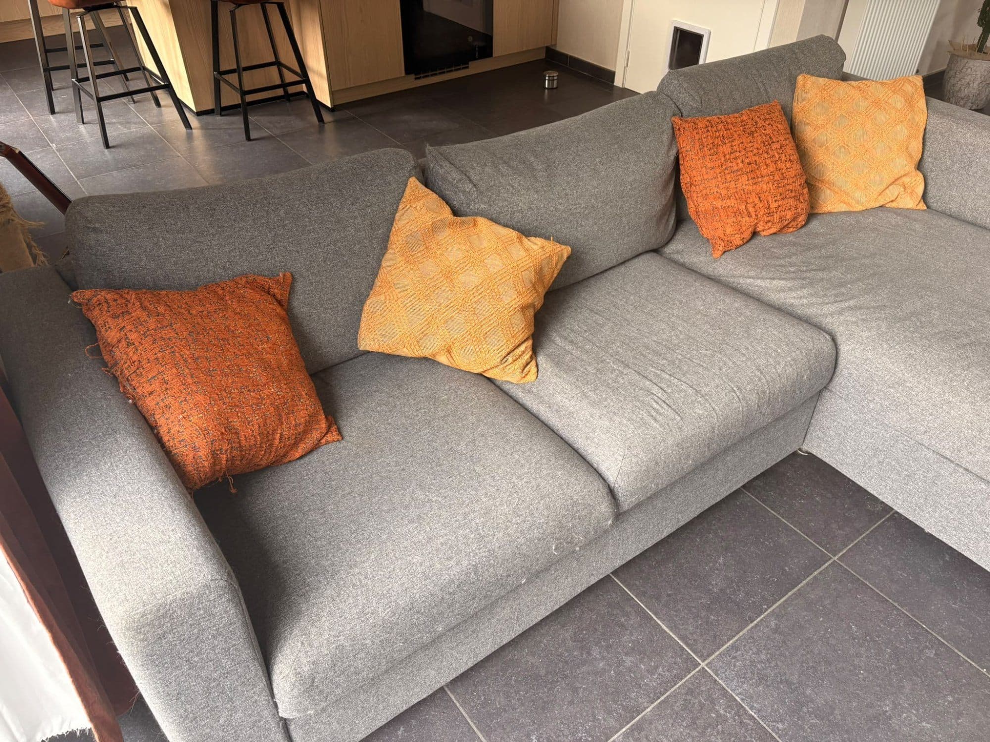 VIMLE 3-seat sofa, with chaise longue/Gunnared medium grey