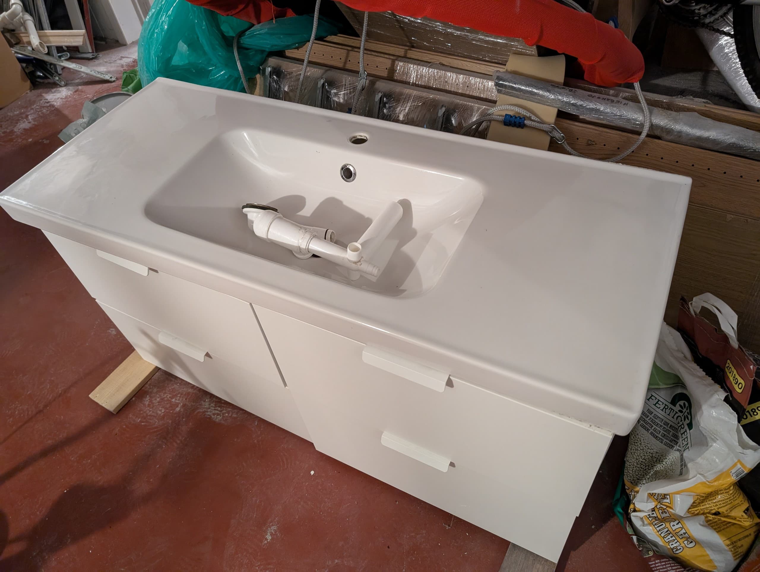 Bathroom sinks wastafel met sifon, wit, 80x48 cm