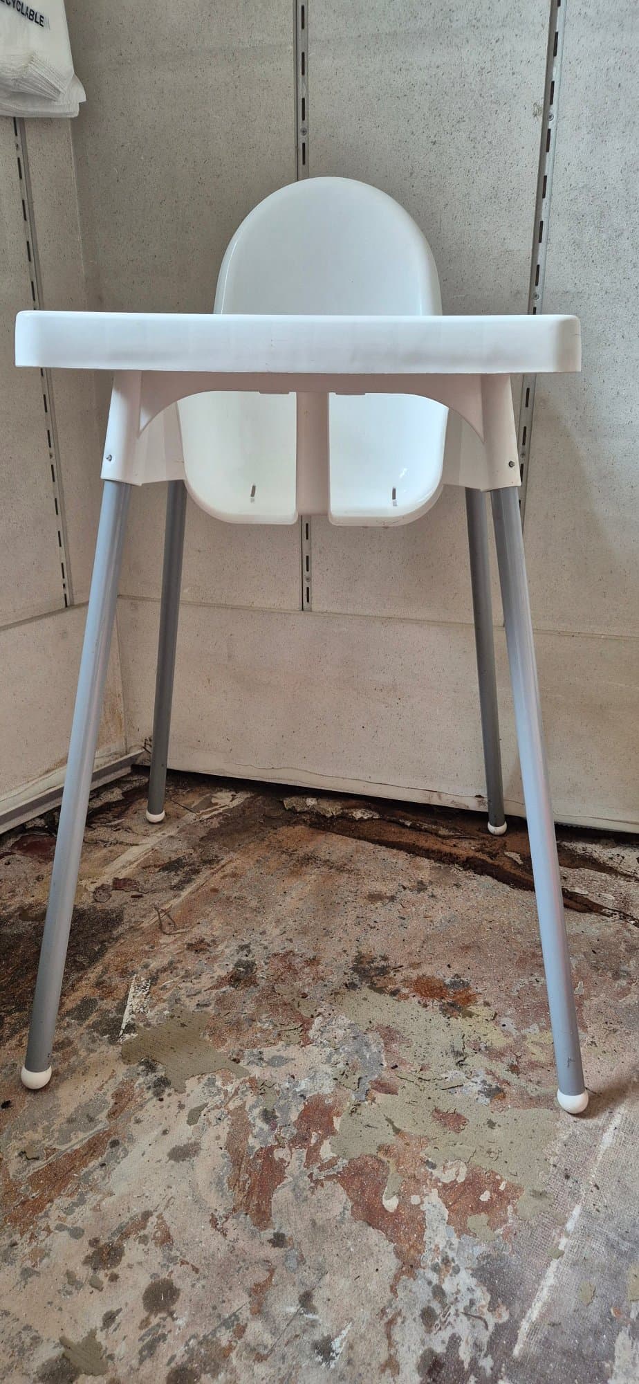 ANTILOP highchair with tray, white/white