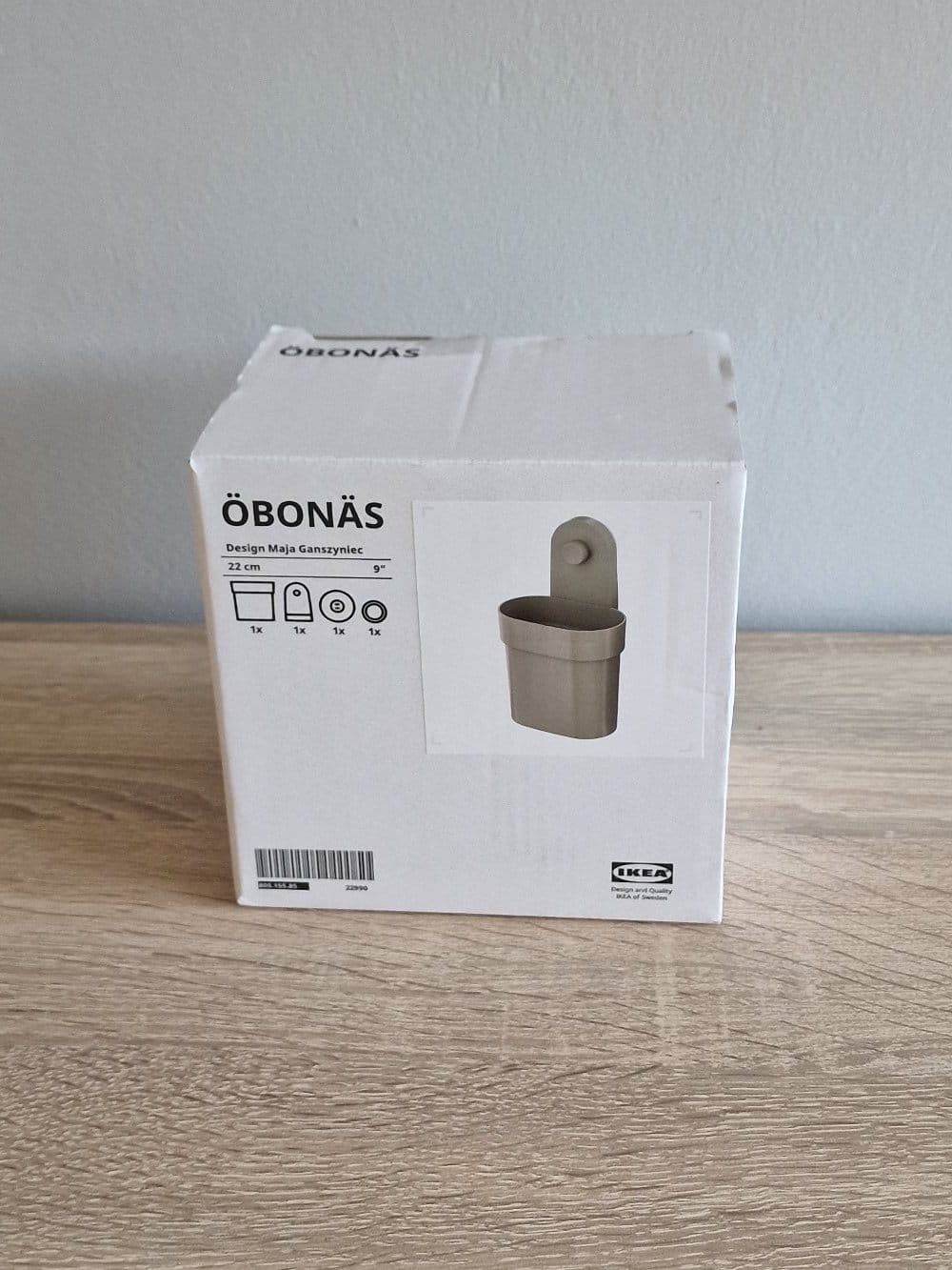 ÖBONÄS houder met zuignap, grijsbeige