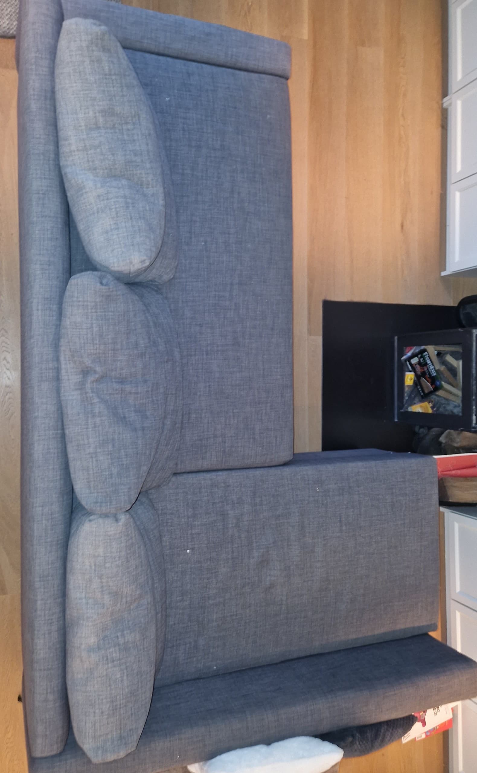 FRIHETEN / KLAGSHAMN corner sofa-bed with storage, Skiftebo dark grey