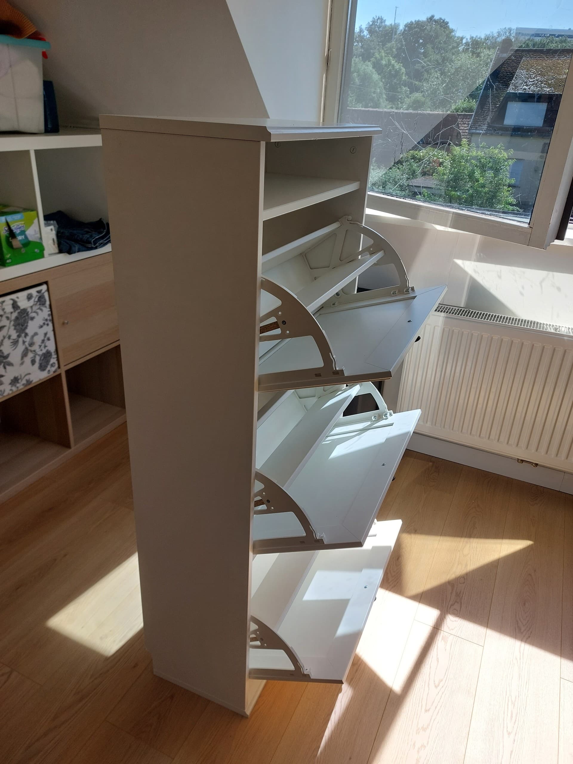 BRUSALI schoenenkast 3 vakken, wit, 61x30x130 cm